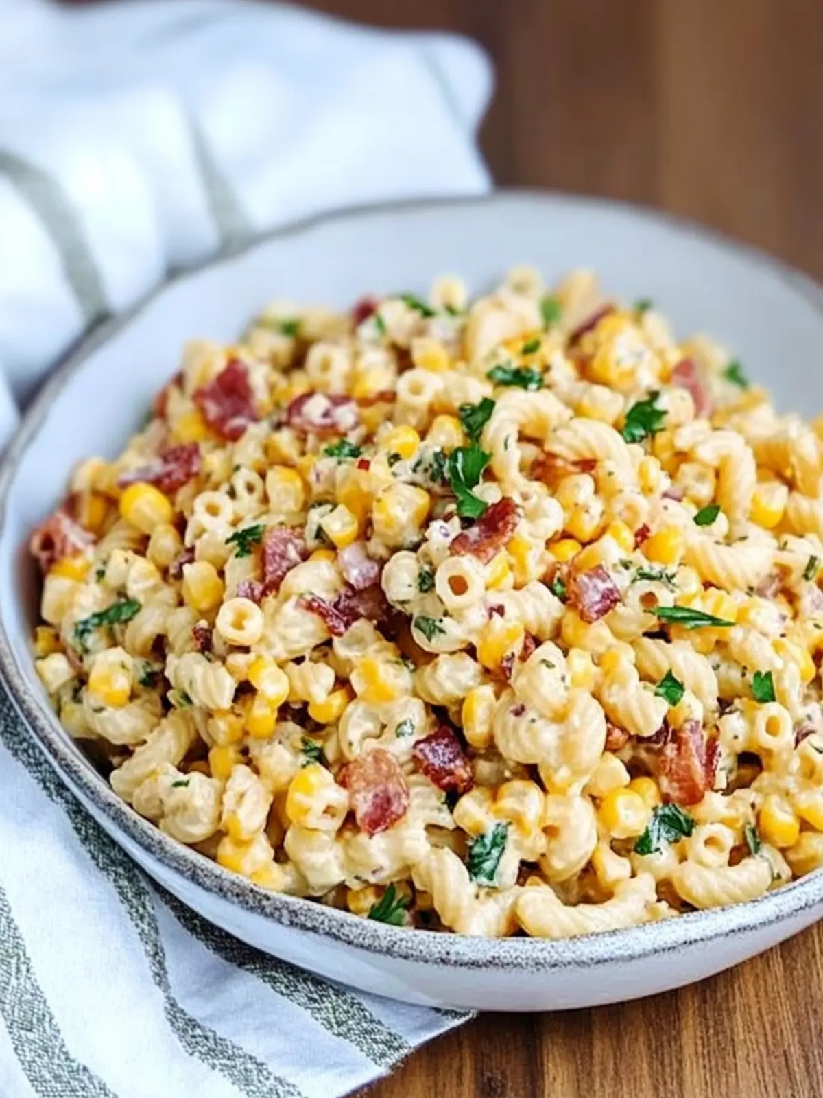 Crack Corn Pasta Salad with Bacon