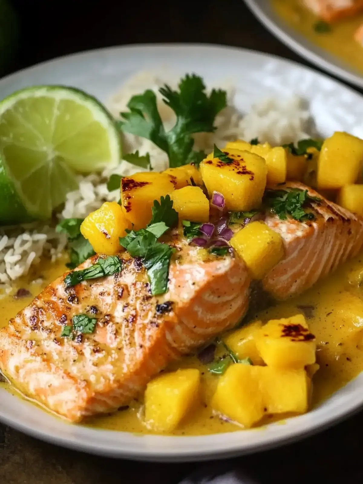 Curry Salmon with Mango