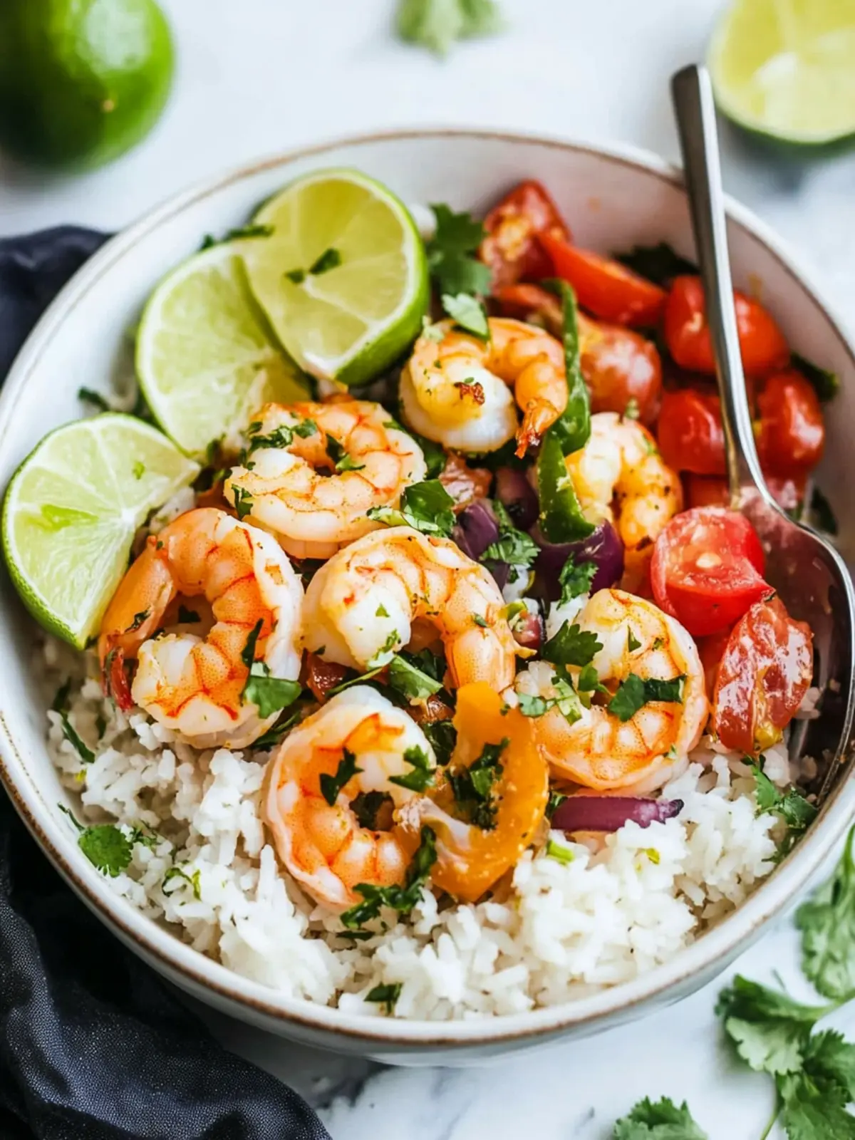 Shrimp Bowl with Cilantro Lime Rice