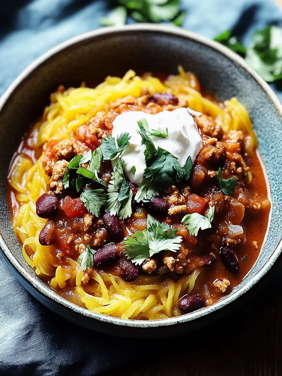 Spiced Turkey Chili with Spaghetti Squash for Cozy Nights