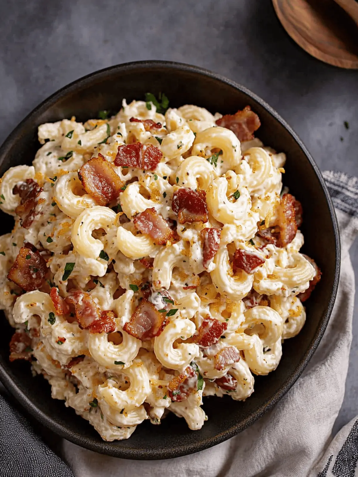 Creamy Bacon Cheddar Ranch Pasta Salad You ll Love This Recipe 2 Creamy Bacon Cheddar Ranch Pasta Salad