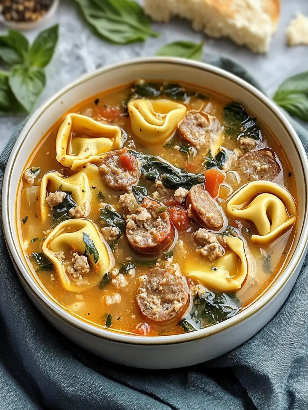 Spicy Italian Sausage and Tortellini Soup to Warm Your Soul