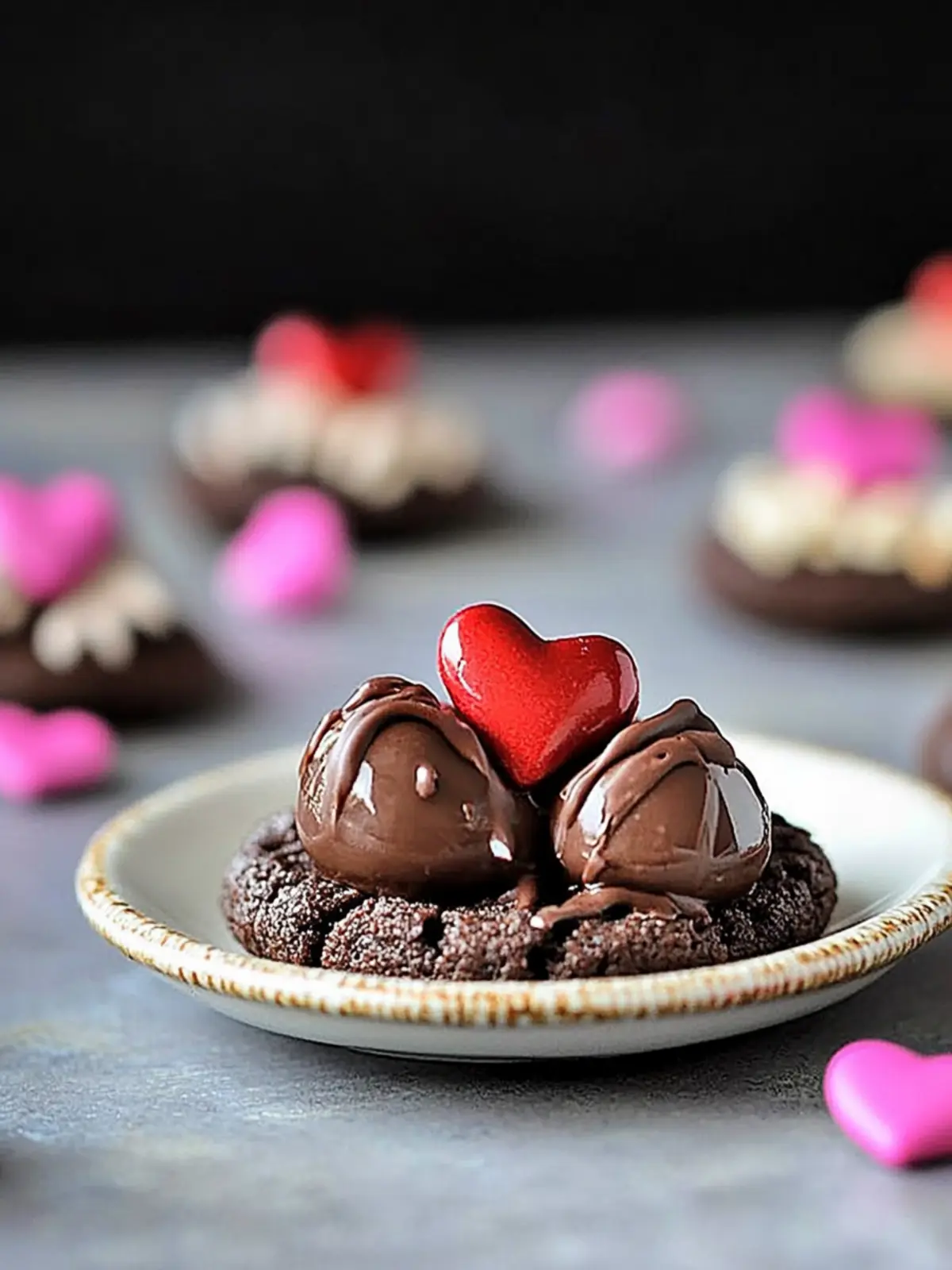 Chocolate Valentine Kiss Cookies