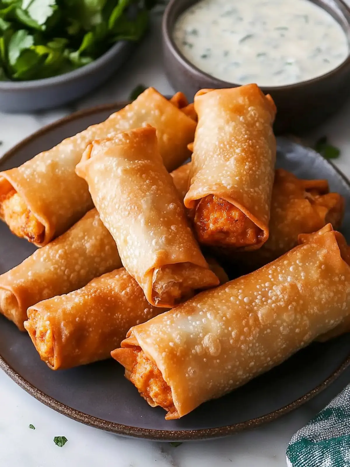 Buffalo Chicken Egg Rolls