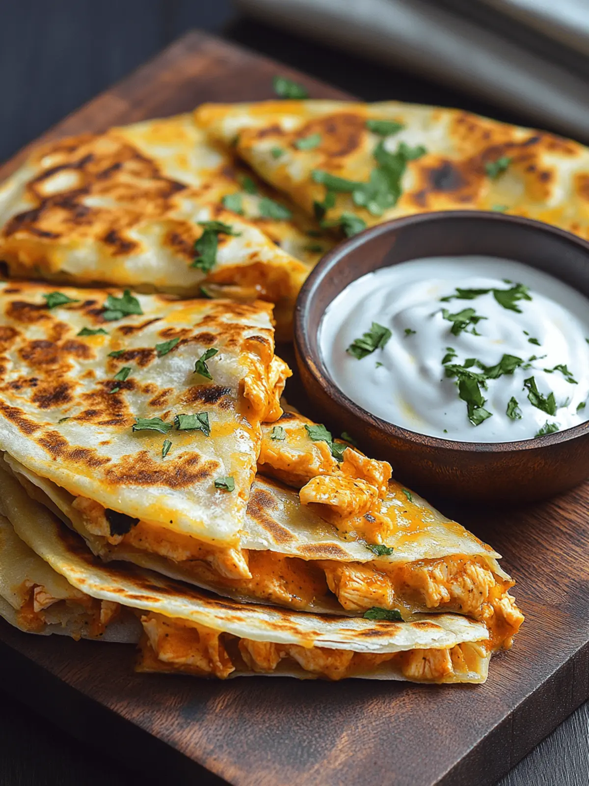 Buffalo Chicken and Cheese Paratha
