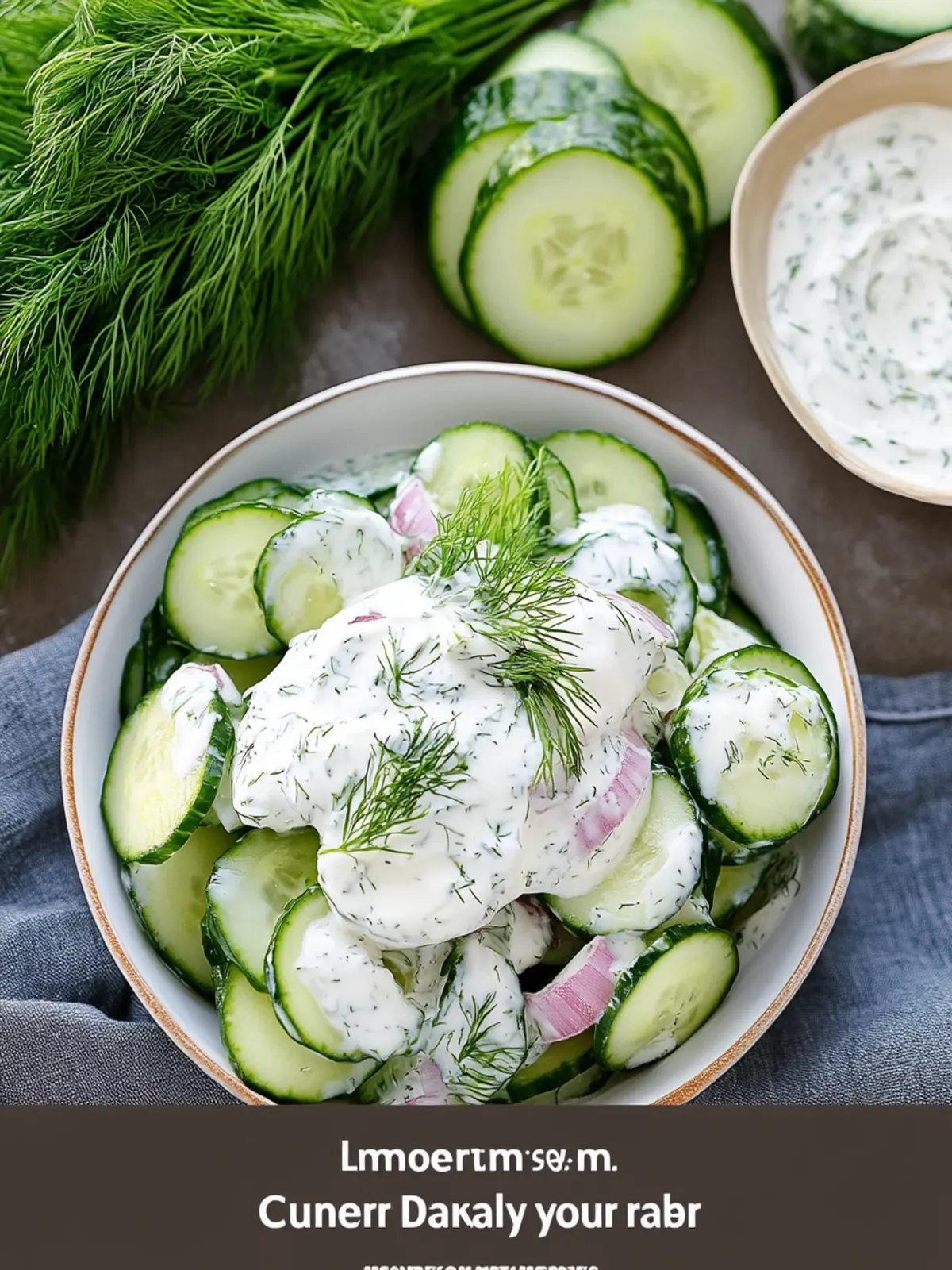 Creamy Dill Cucumber Salad with Sour Cream and Fresh Baby Dill