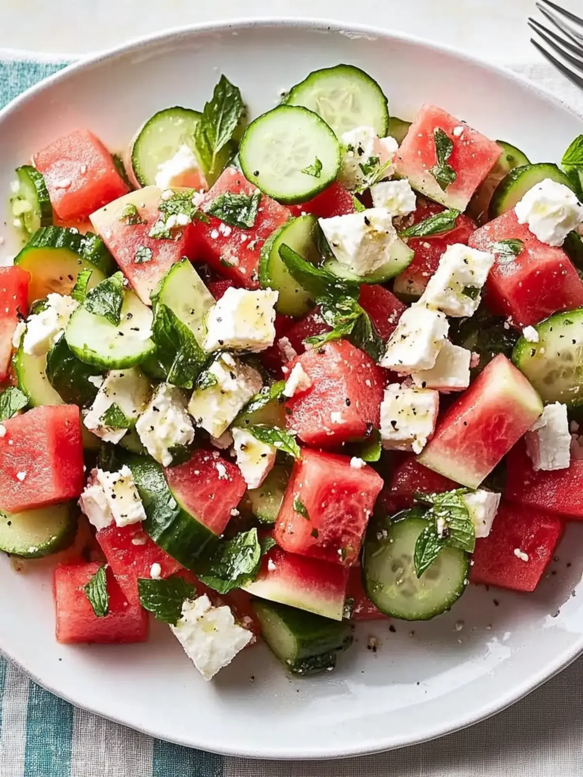 Watermelon, Cucumber & Feta Salad