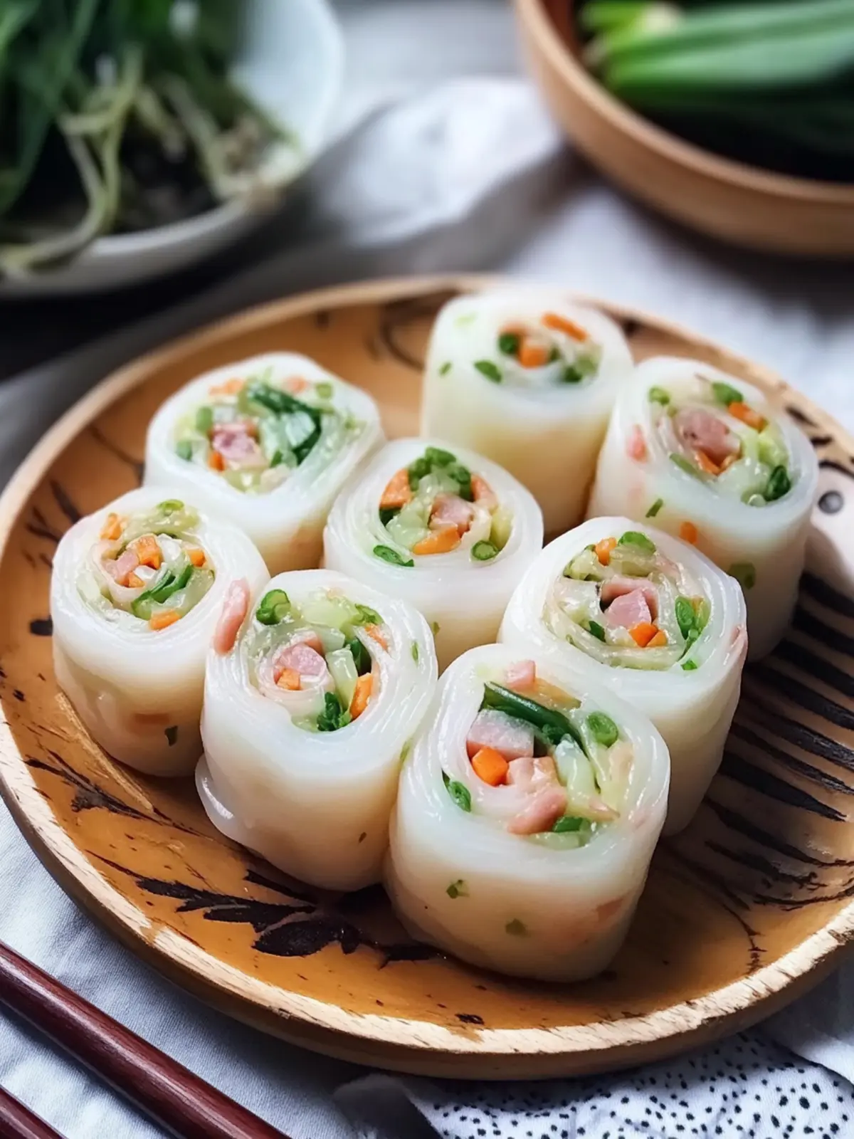 Irresistibly Soft Chinese Flower Rolls with Scallions and Ham