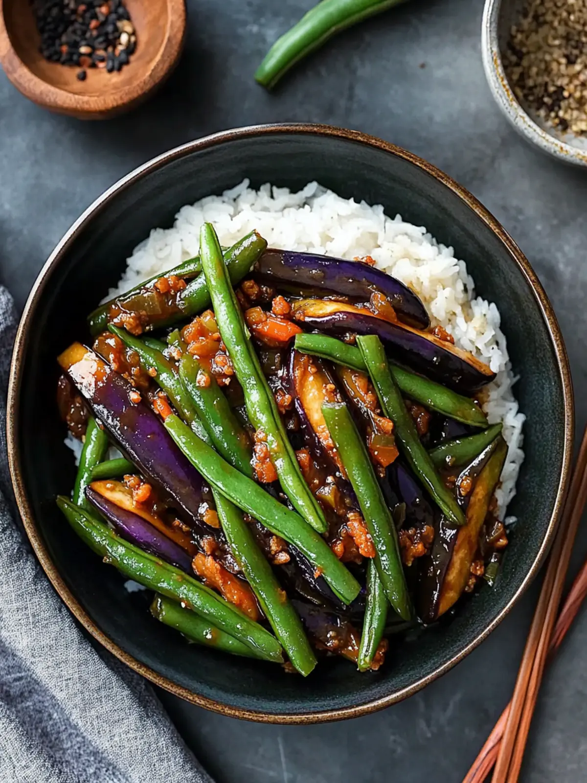 Savor the Flavor: Chinese Stir-Fried Eggplant and Green Beans