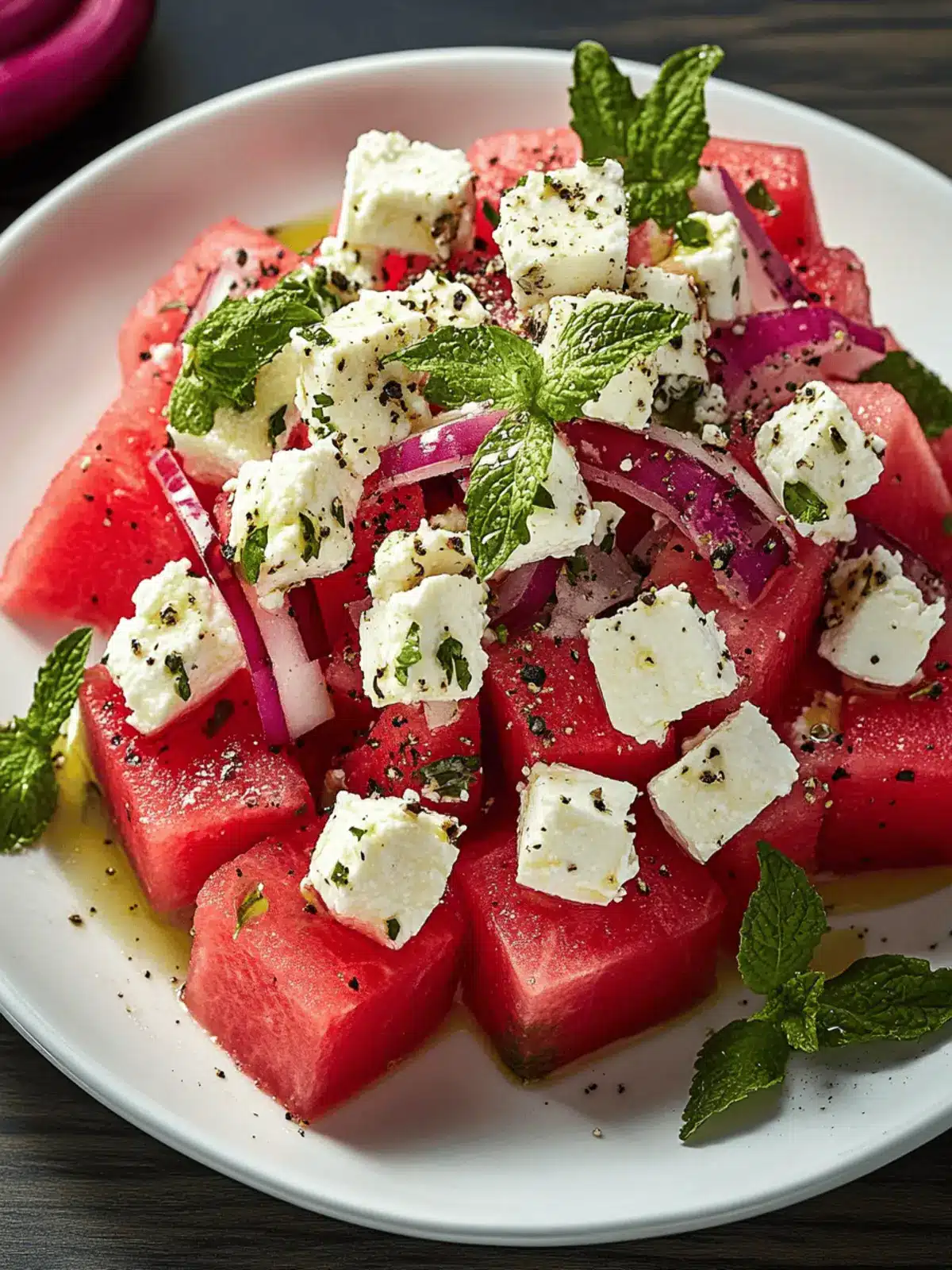 Watermelon Salad with Feta Cheese
