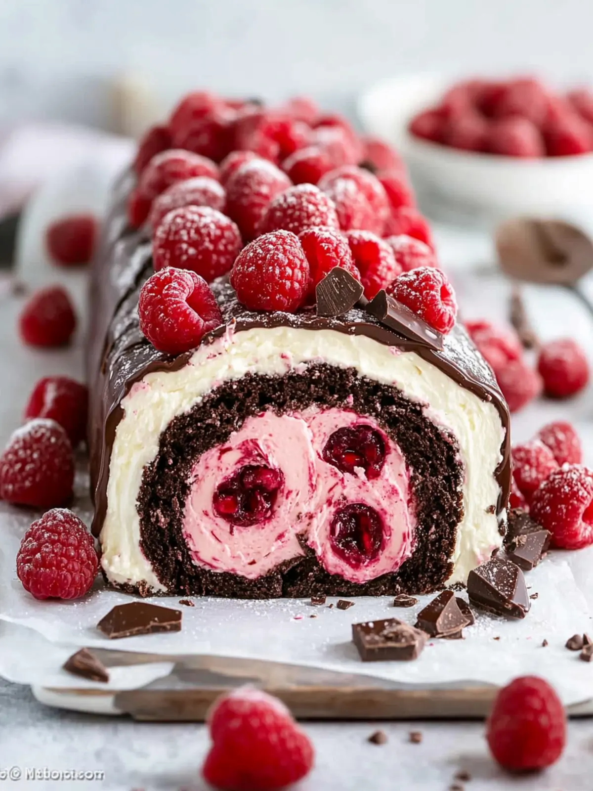 Raspberry Chocolate Swiss Rol