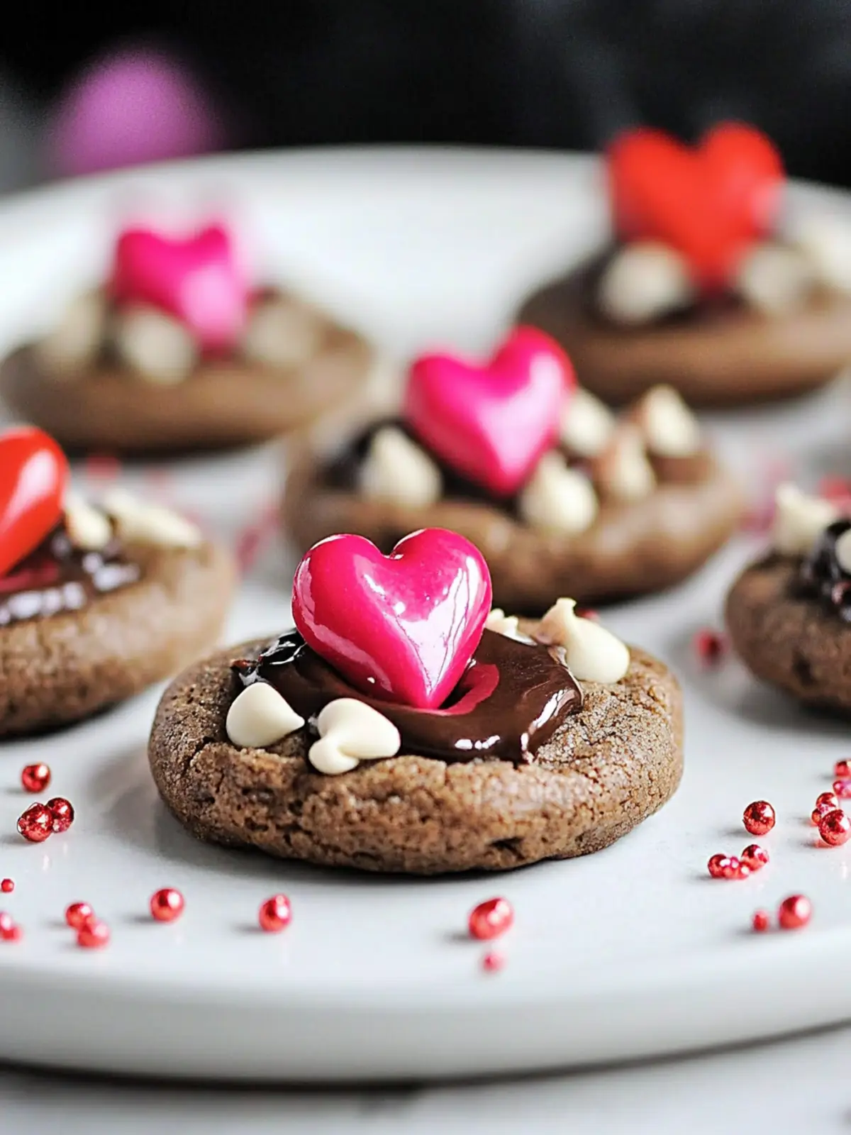 Chocolate Valentine Kiss Cookies