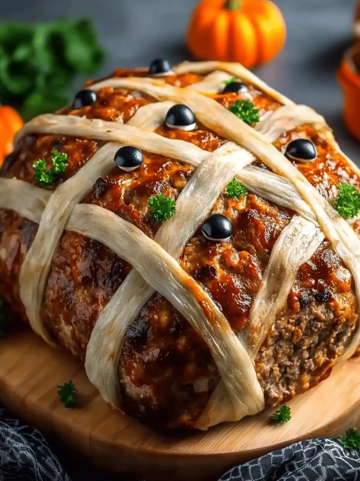 Spooky Mummy Meatloaf Halloween Dish That Kids Love 4 Spooky Mummy Meatloaf Halloween dish