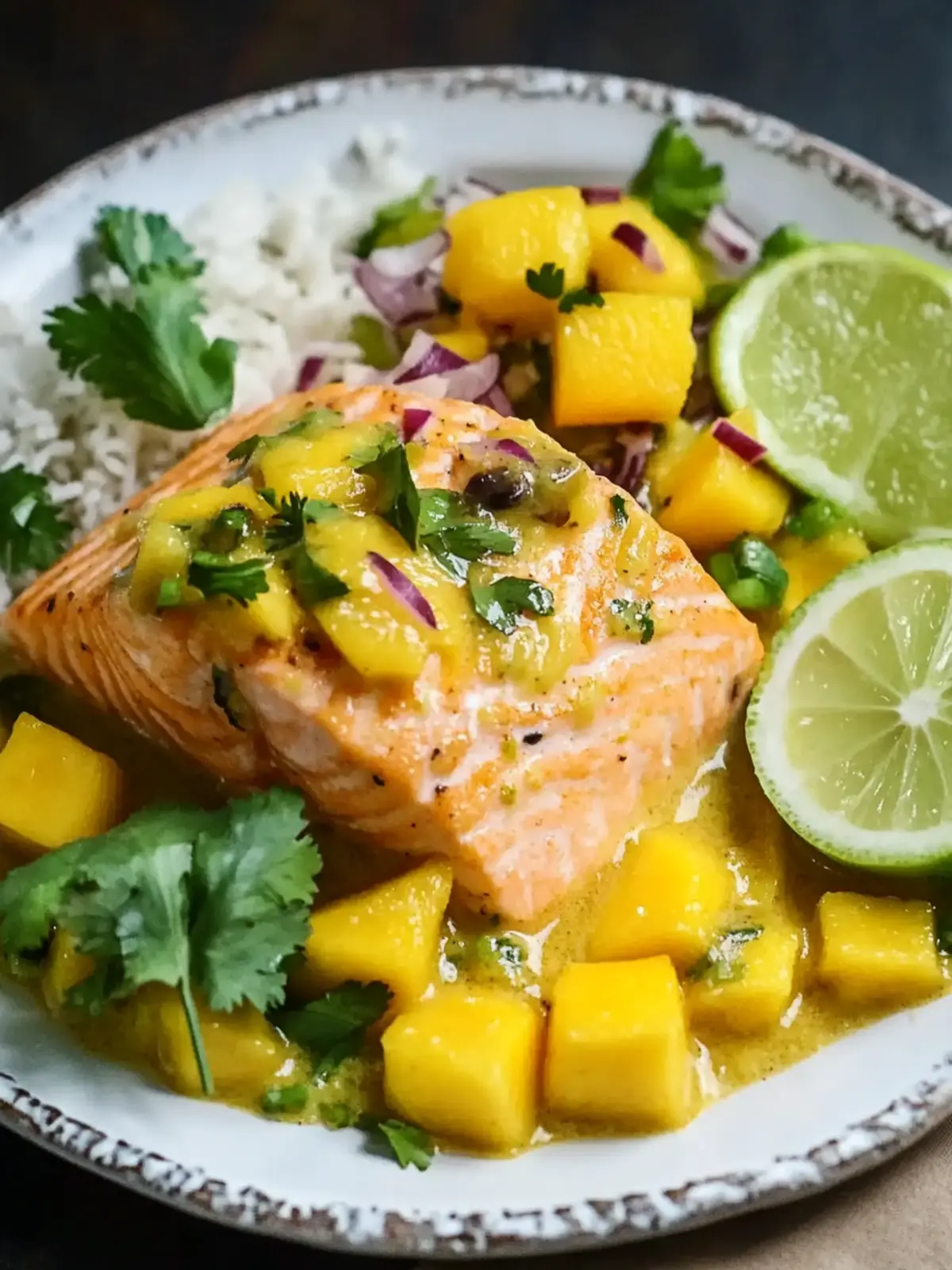 Curry Salmon with Mango