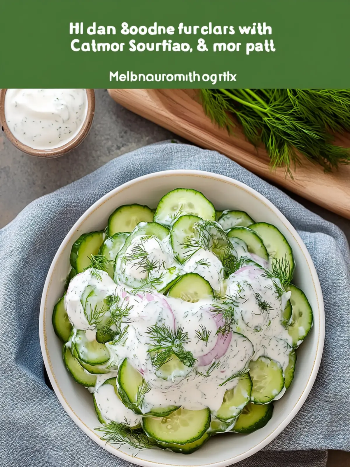 Creamy Dill Cucumber Salad with Sour Cream and Fresh Baby Dill