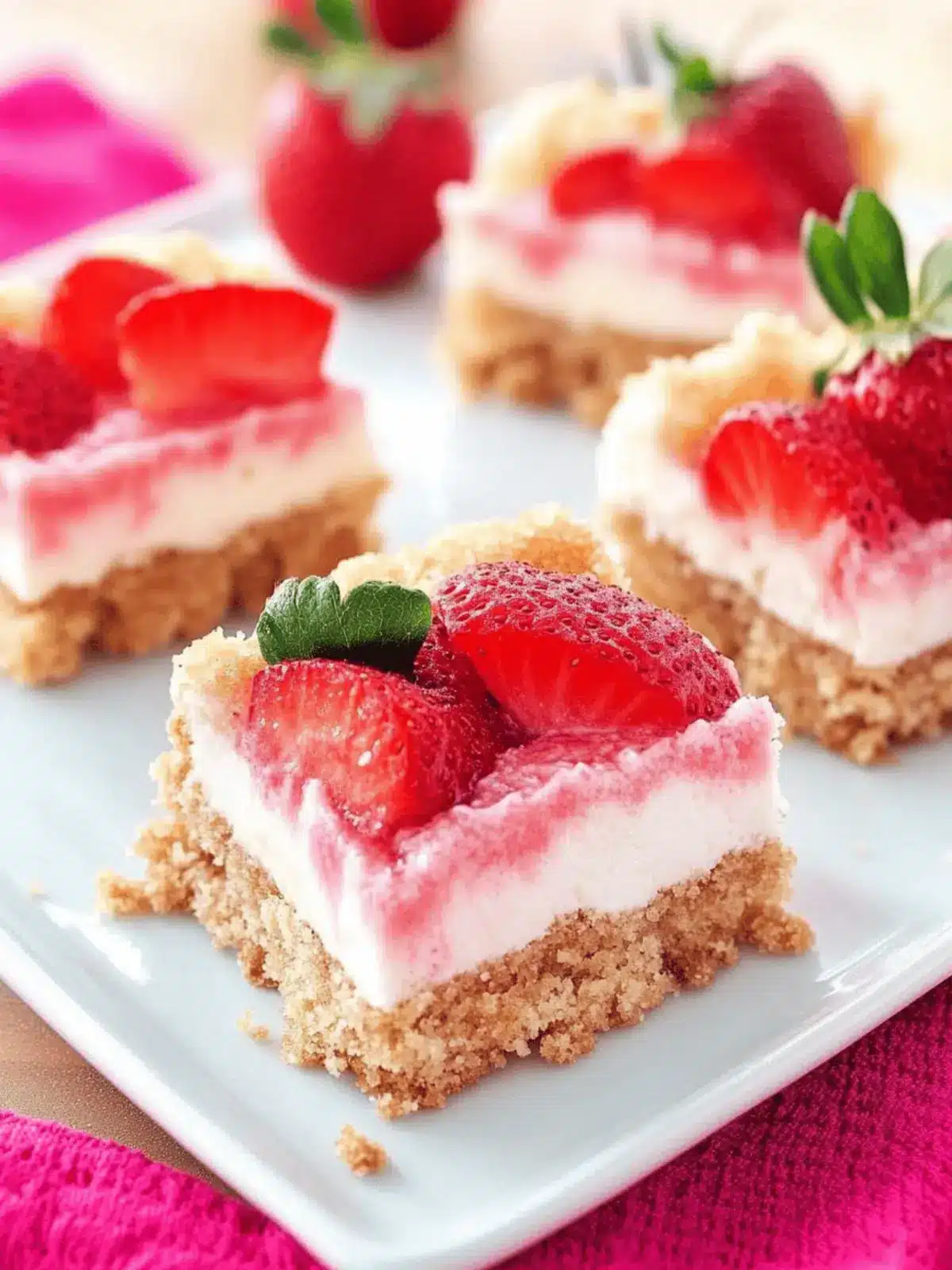 Strawberry Shortcake Bars: No-Bake Summer Bliss in Minutes 2 Strawberry Shortcake Bars