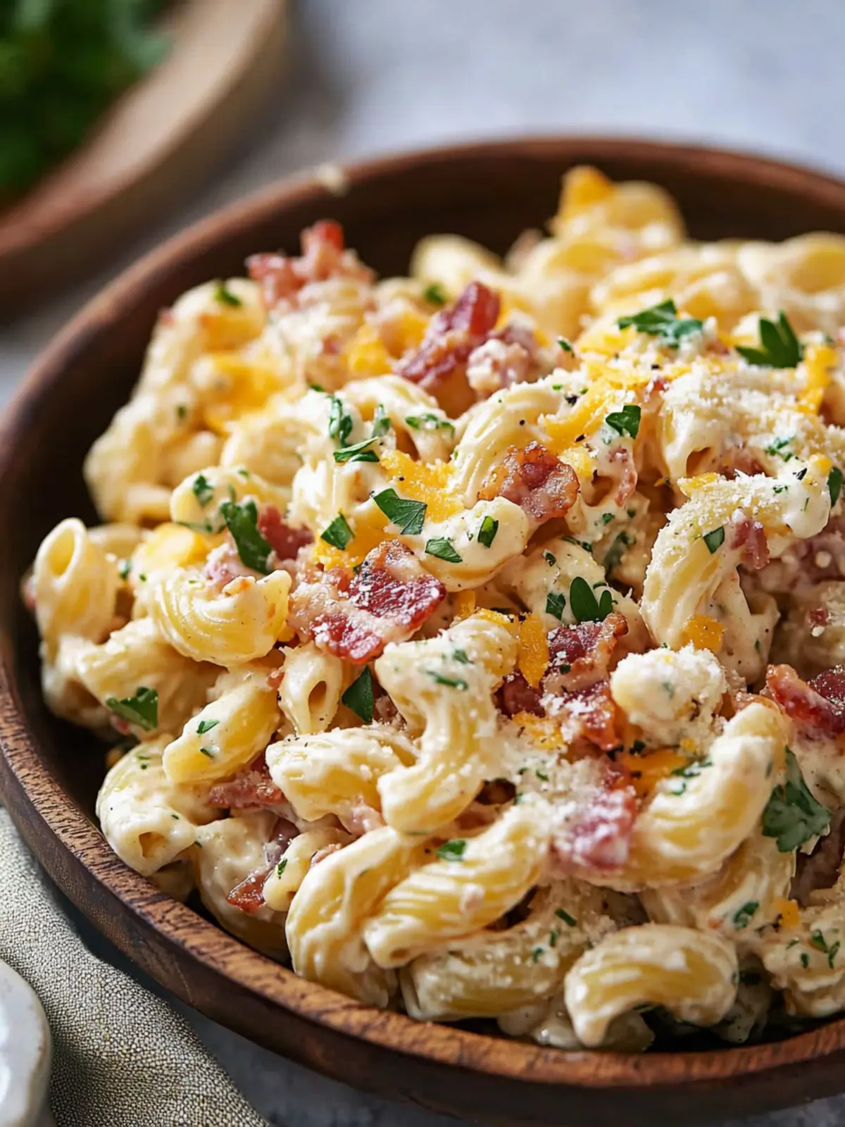 Creamy Bacon Cheddar Ranch Pasta Salad