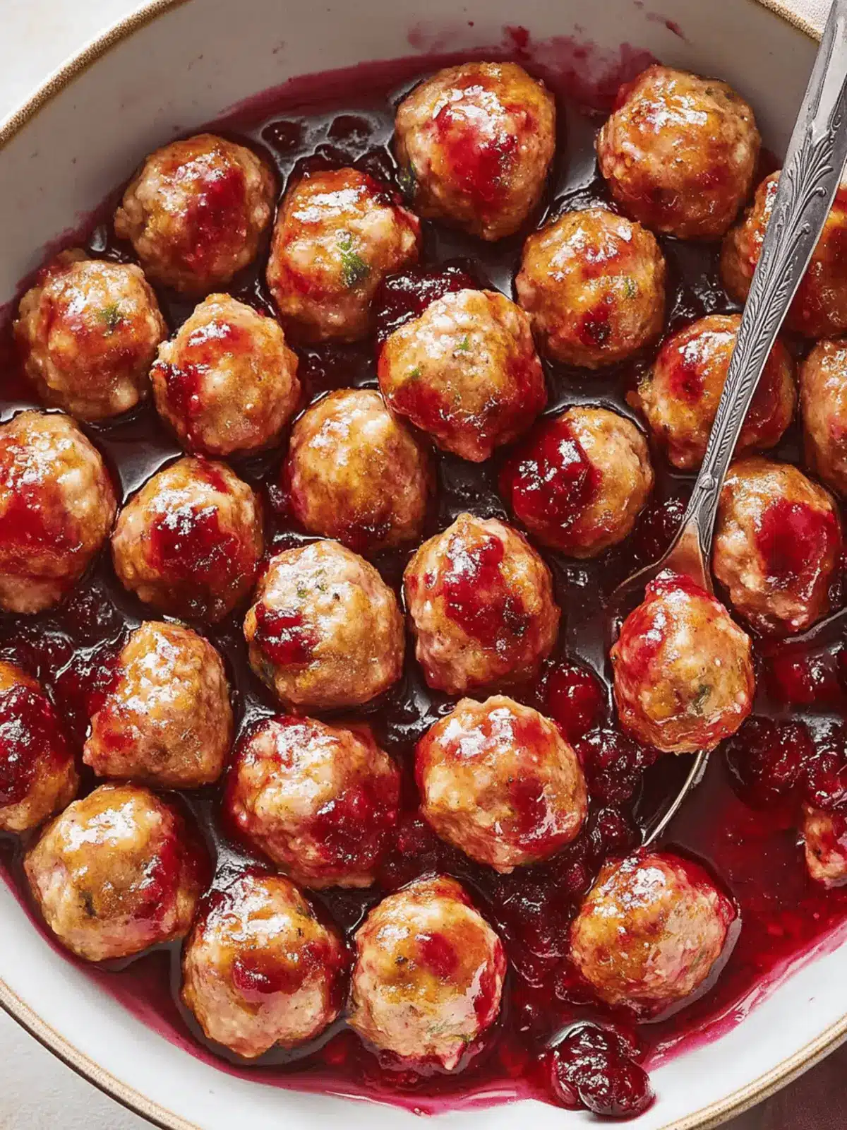 Cranberry-Glazed Turkey Meatballs