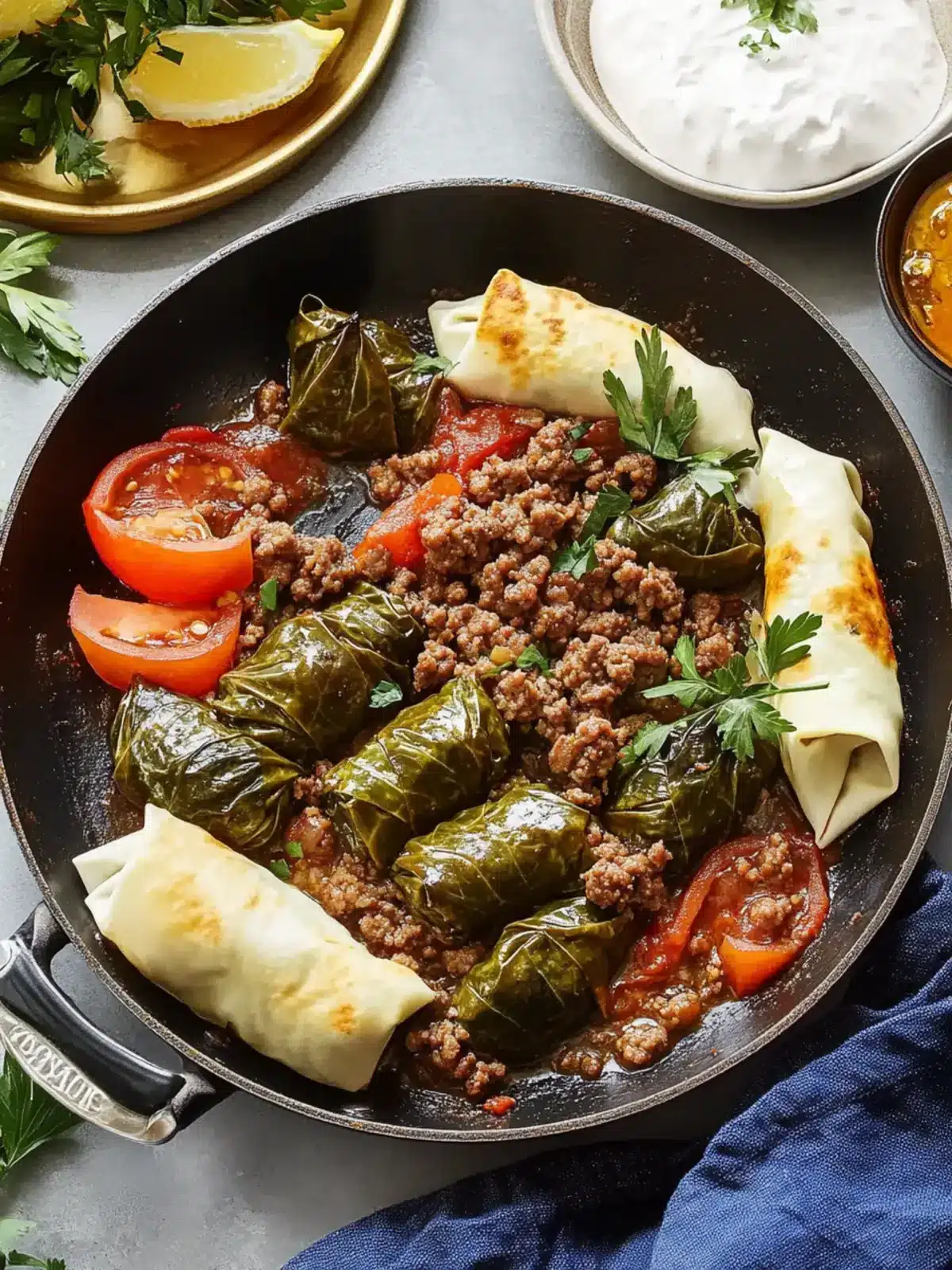 Dolma and Ground Beef Skillet