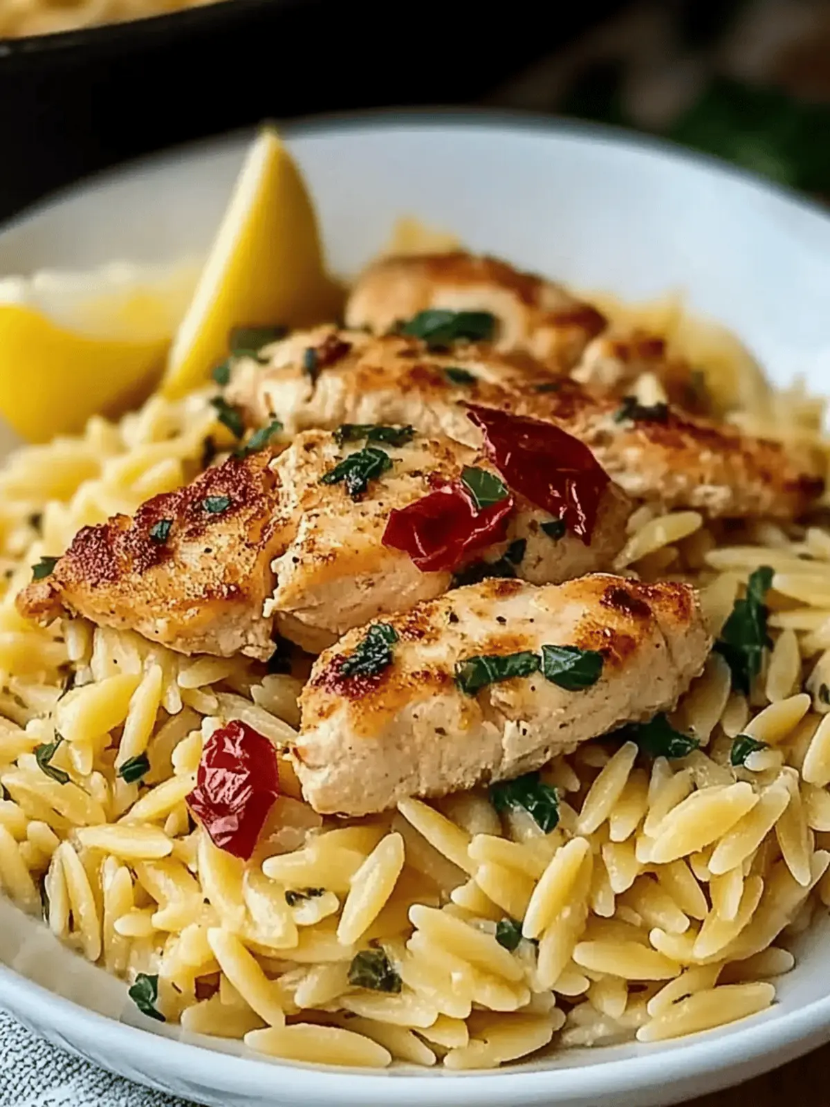 Lemon Chicken Orzo Pasta recipe