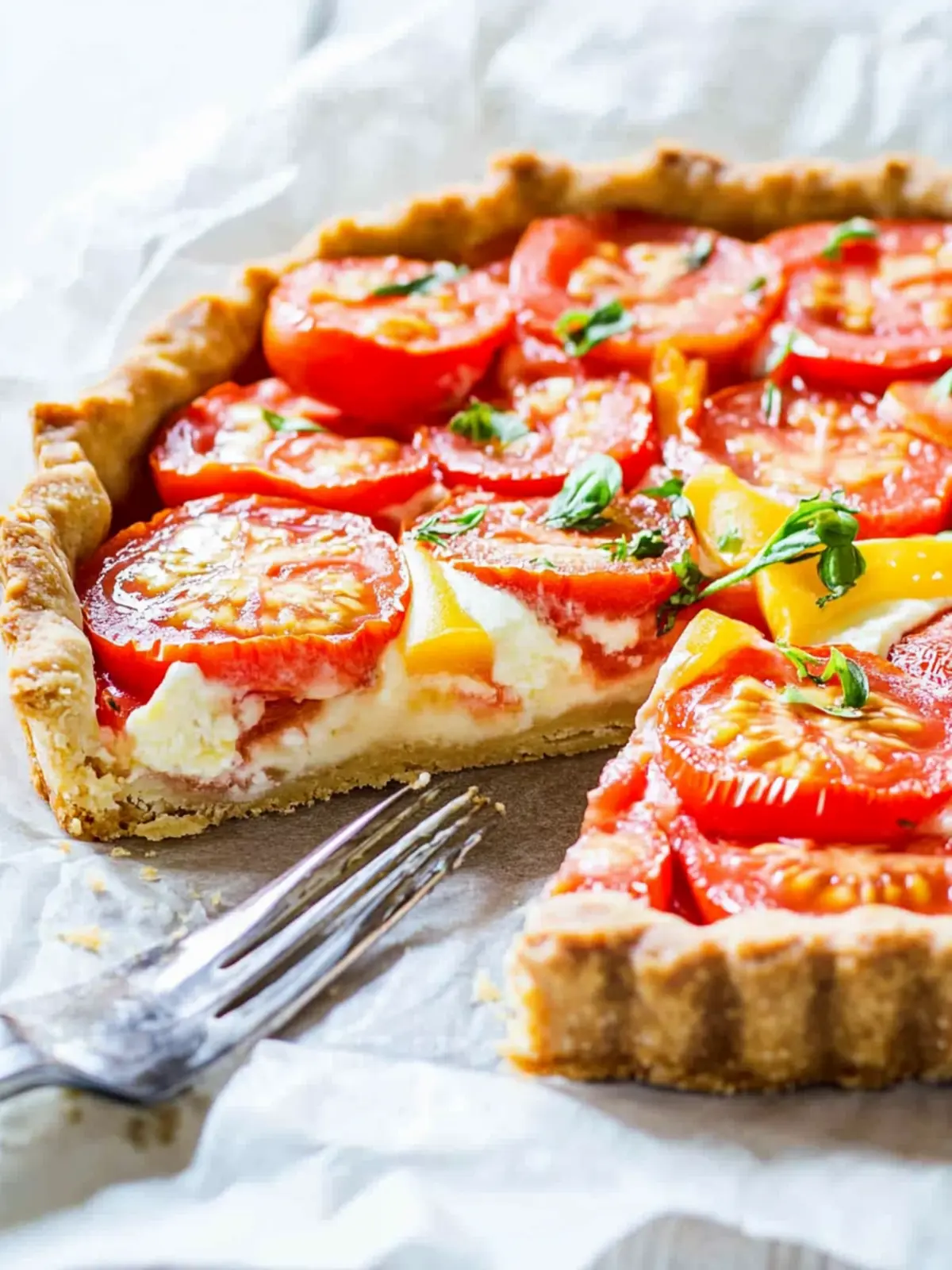 Simple Tomato Tart with a Press-In Crust!