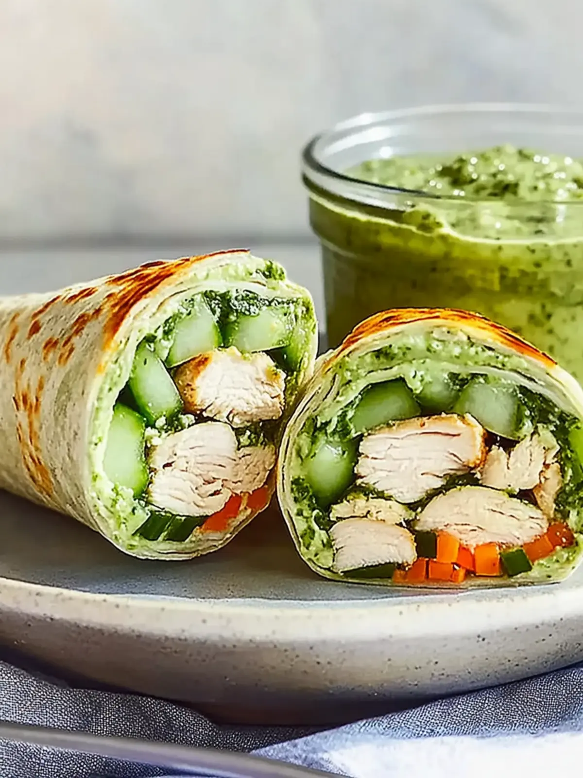 Cucumber-Chicken Green Goddess Wrap