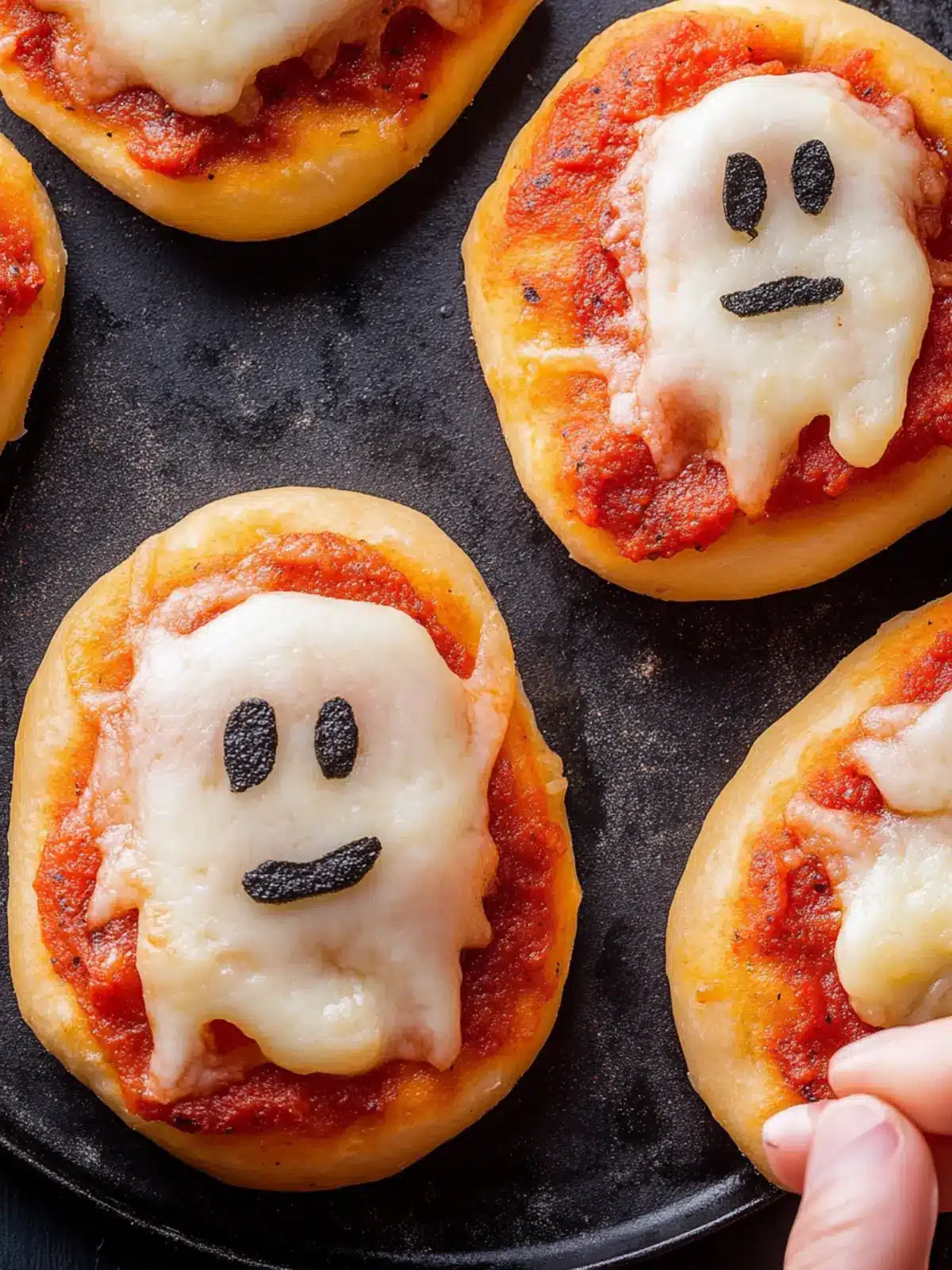 Ghost Pizza Bagels: Easy Halloween Fun for Kids Dinner 4 Ghost Pizza Bagels