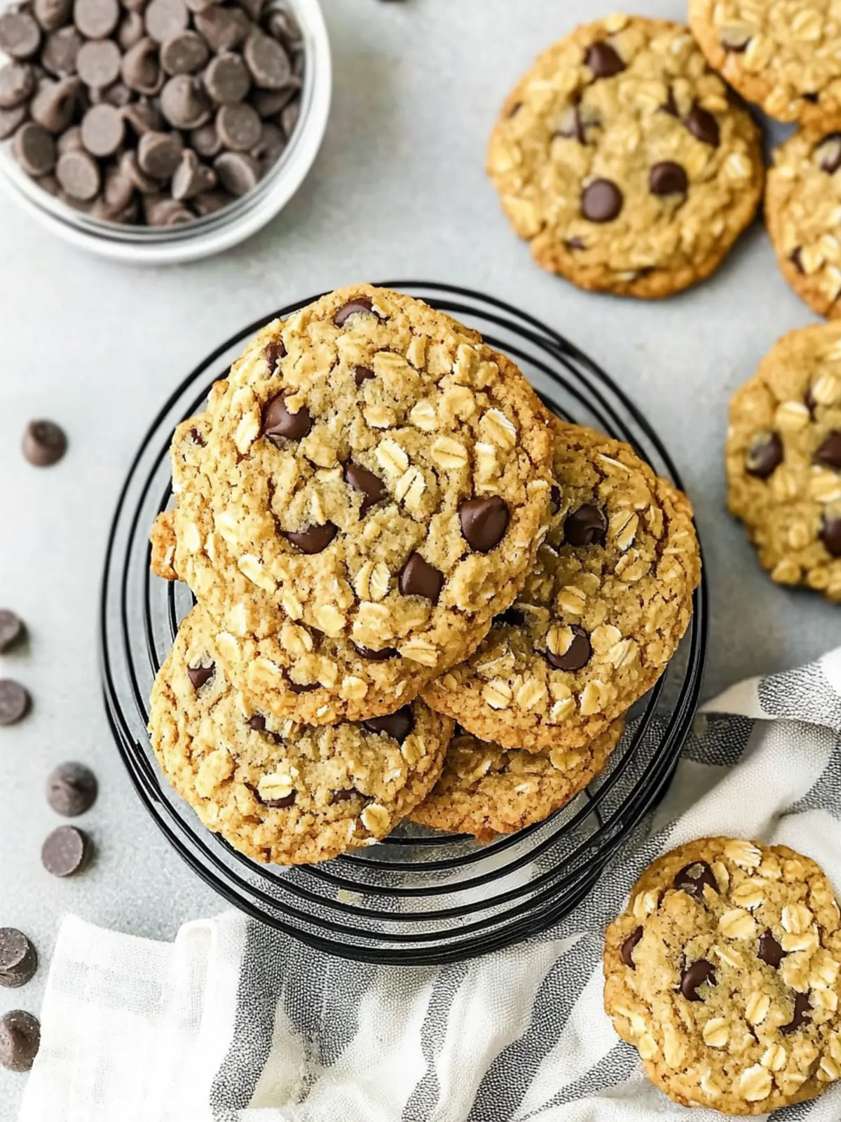 Eggless Oatmeal Chocolate Chip Cookies