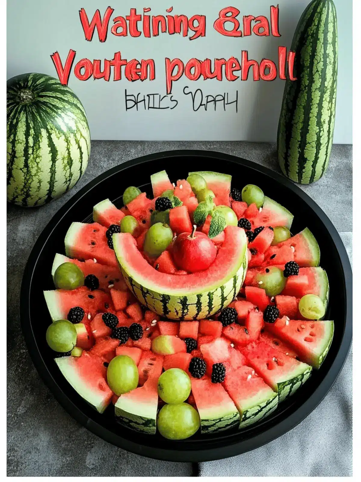 Vibrant Vomiting Watermelon Fruit Tray for Halloween Fun 3 Vomiting Watermelon Fruit Tray