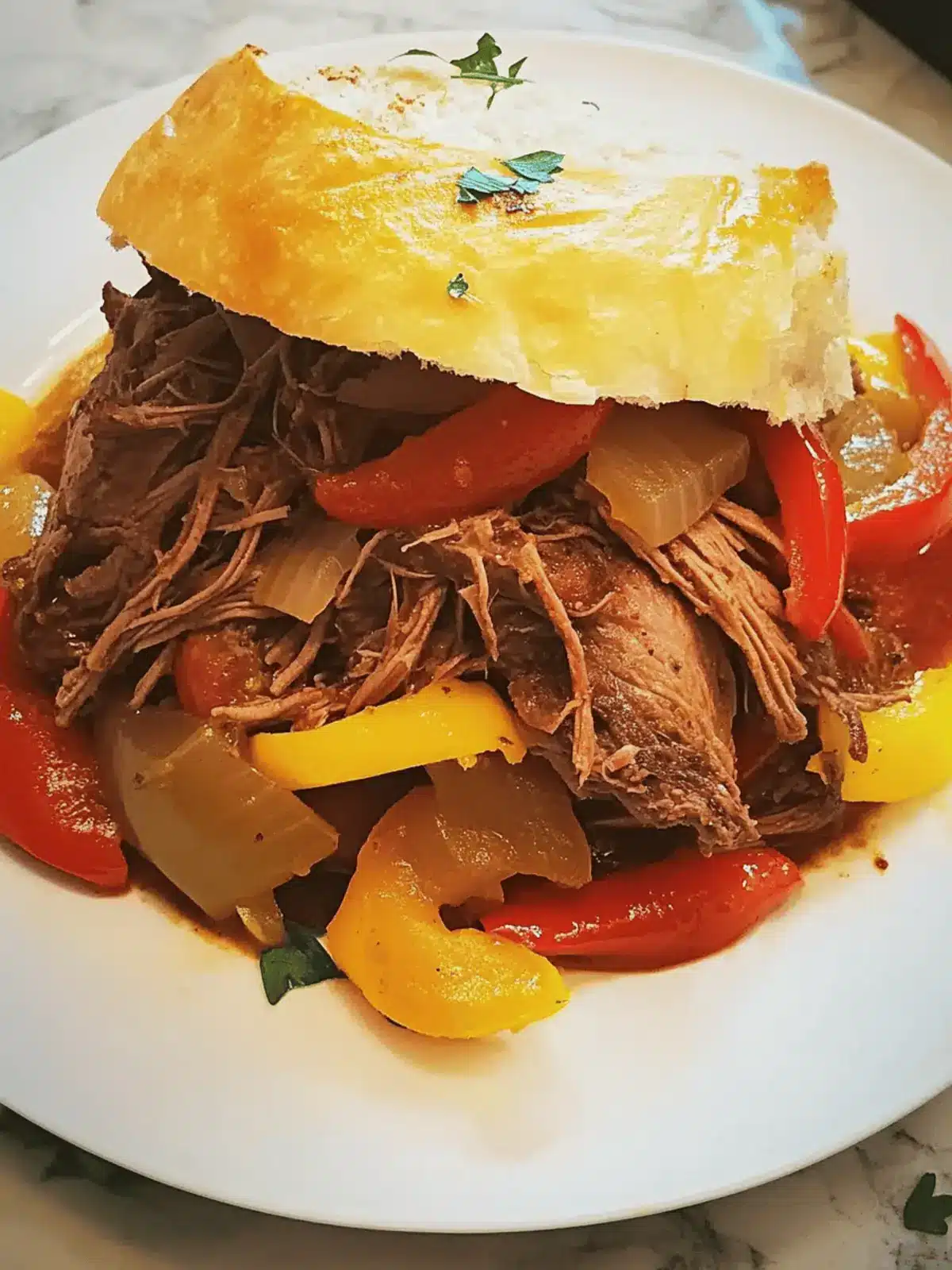 Mouthwatering Slow Cooker Italian Chuck Roast with Peppers 4 Slow Cooker Italian Chuck Roast with Peppers and Onions