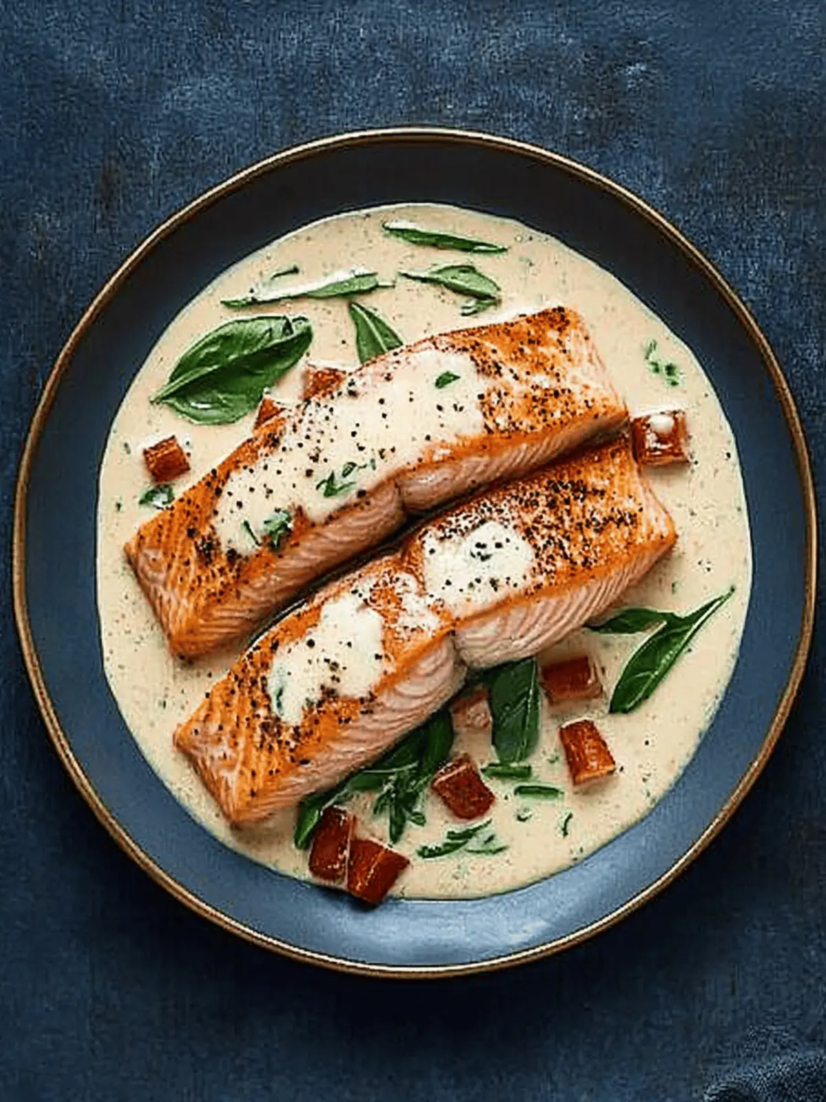 Norwegian Salmon with Creamy Tuscan Sauce for Easy Dinners 2 Norwegian salmon with creamy tuscan sauce