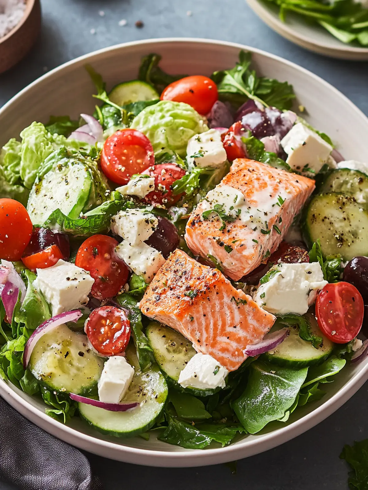 Creamy Greek Salmon Salad