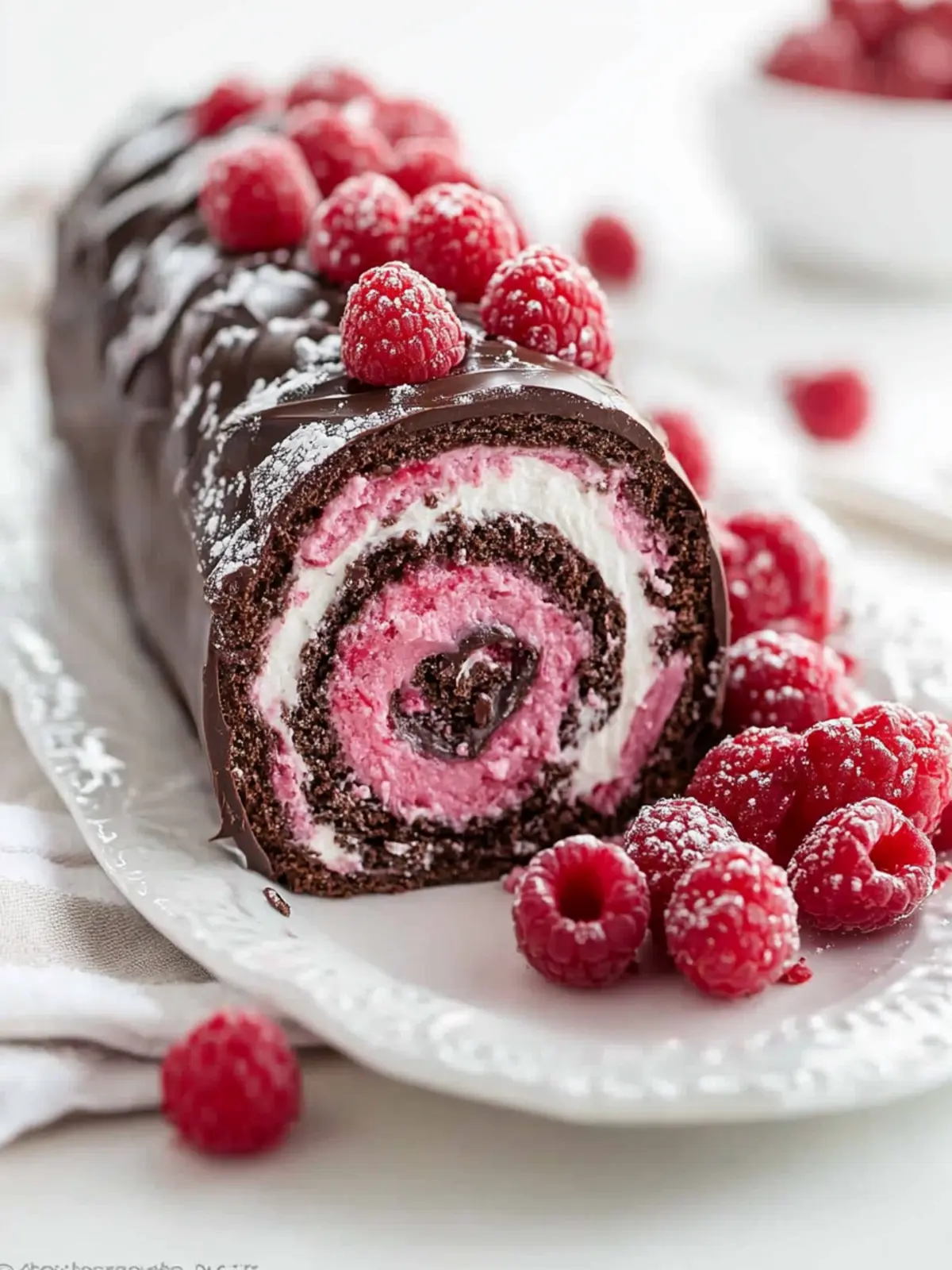 Raspberry Chocolate Swiss Rol