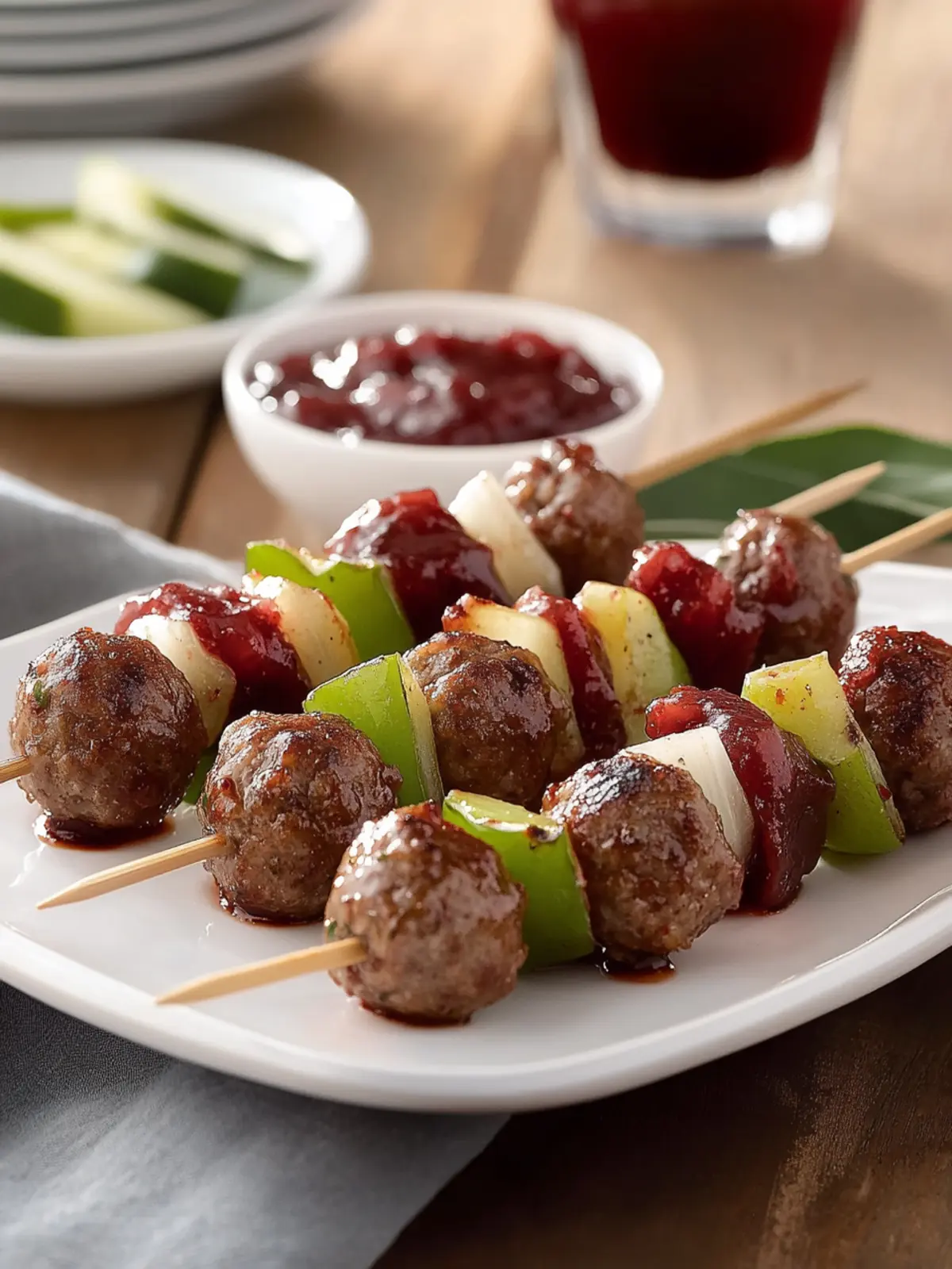 Holiday Mini Beef Meatball Skewers with Cranberry Barbecue Sauce Delight 4 Holiday Mini Beef Meatball Skewers with Cranberry Barbecue Sauce