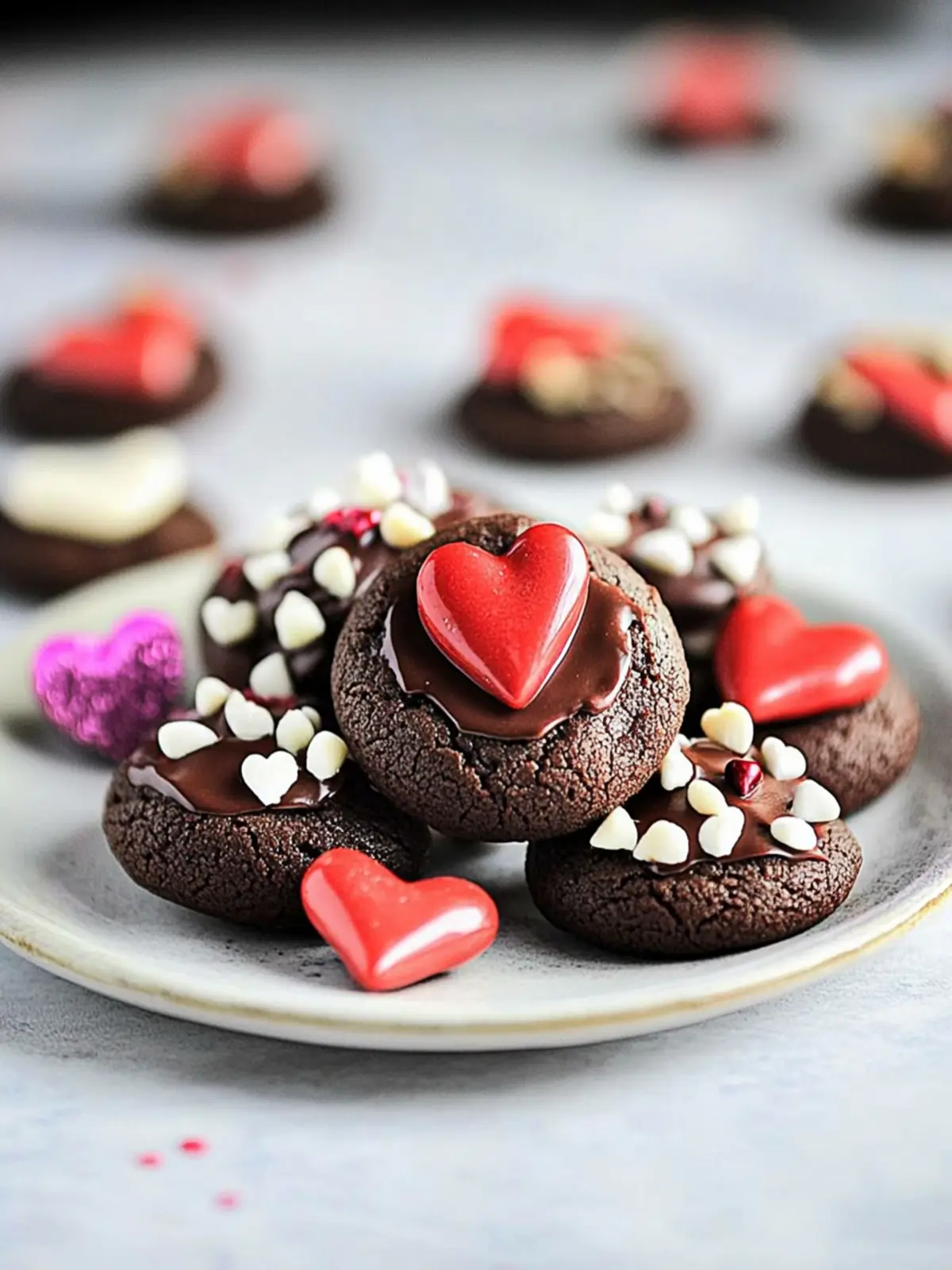Chocolate Valentine Kiss Cookies