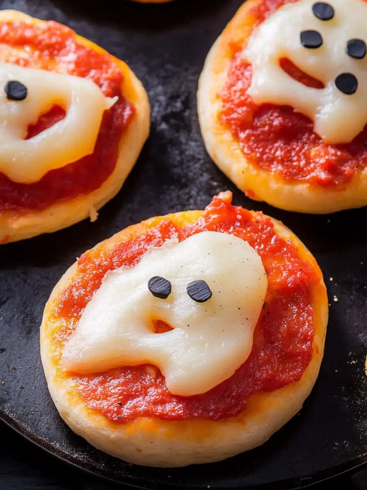 Ghost Pizza Bagels: Easy Halloween Fun for Kids Dinner 2 Ghost Pizza Bagels