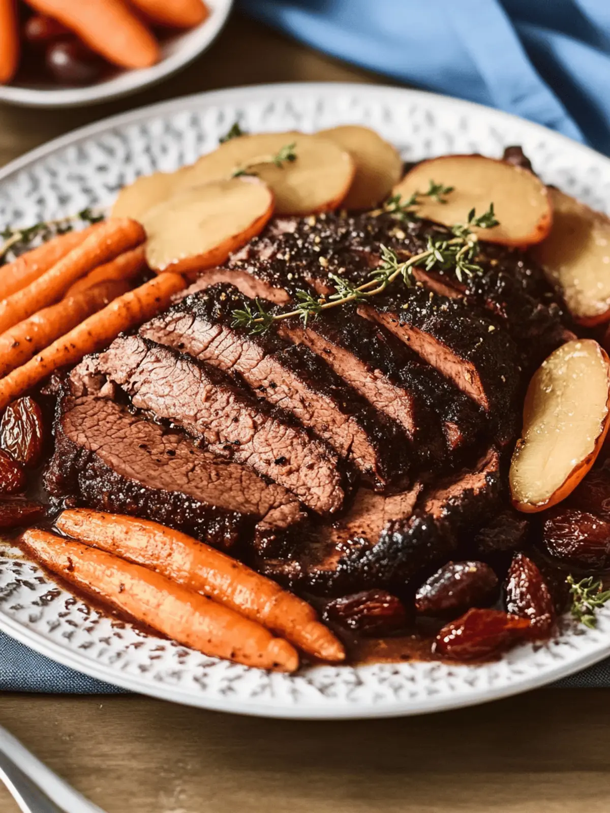 Heavenly Beef Brisket with Savory Carrots & Dried Plums 4 Beef Brisket with Savory Carrots & Dried Plums