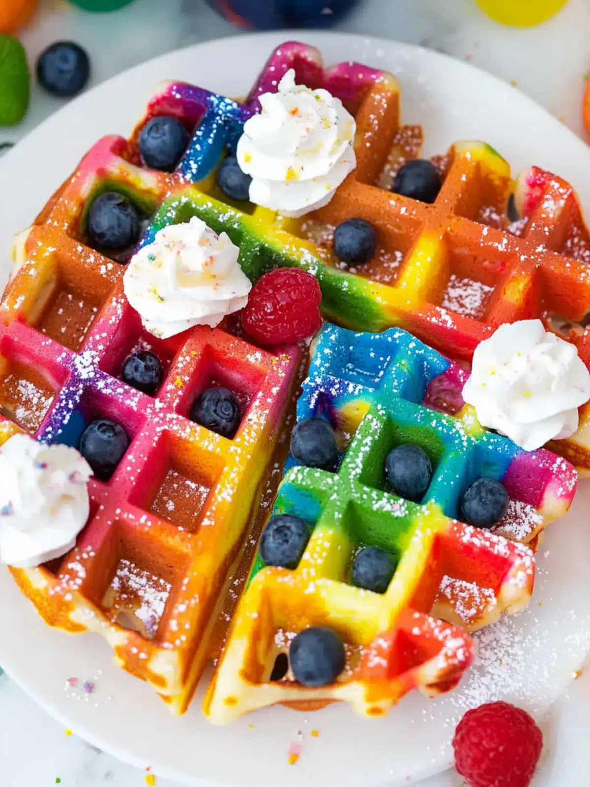Breakfast Just Got More Magical with Colorful Rainbow Waffles 2 Breakfast Just Got More Magical With Rainbow Waffles!