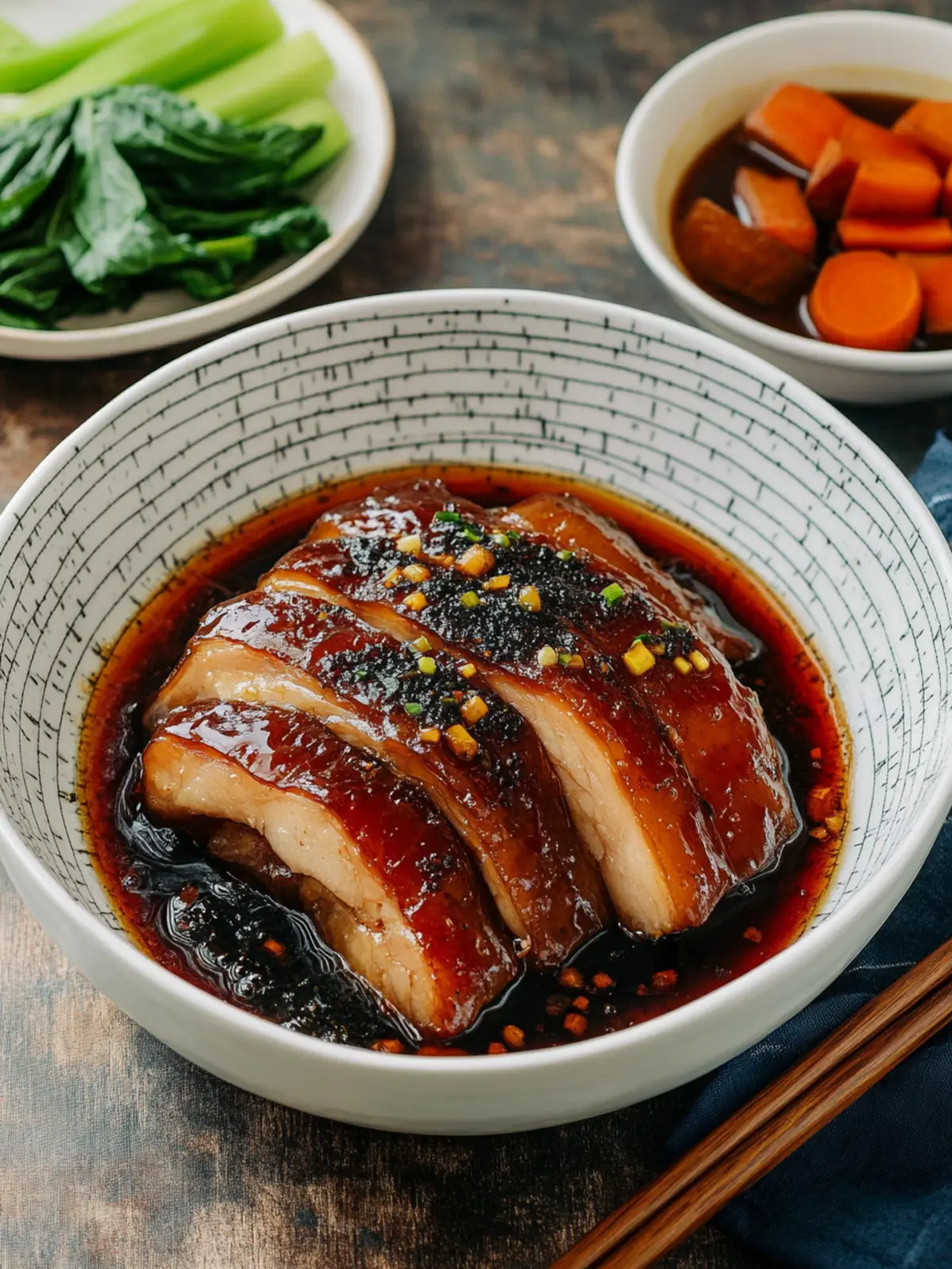 Tender Mei Cai Kou Rou Steamed Pork Belly with Vegetables 2 Mei Cai Kou Rou Steamed Pork Belly w/ Preserved Vegetables