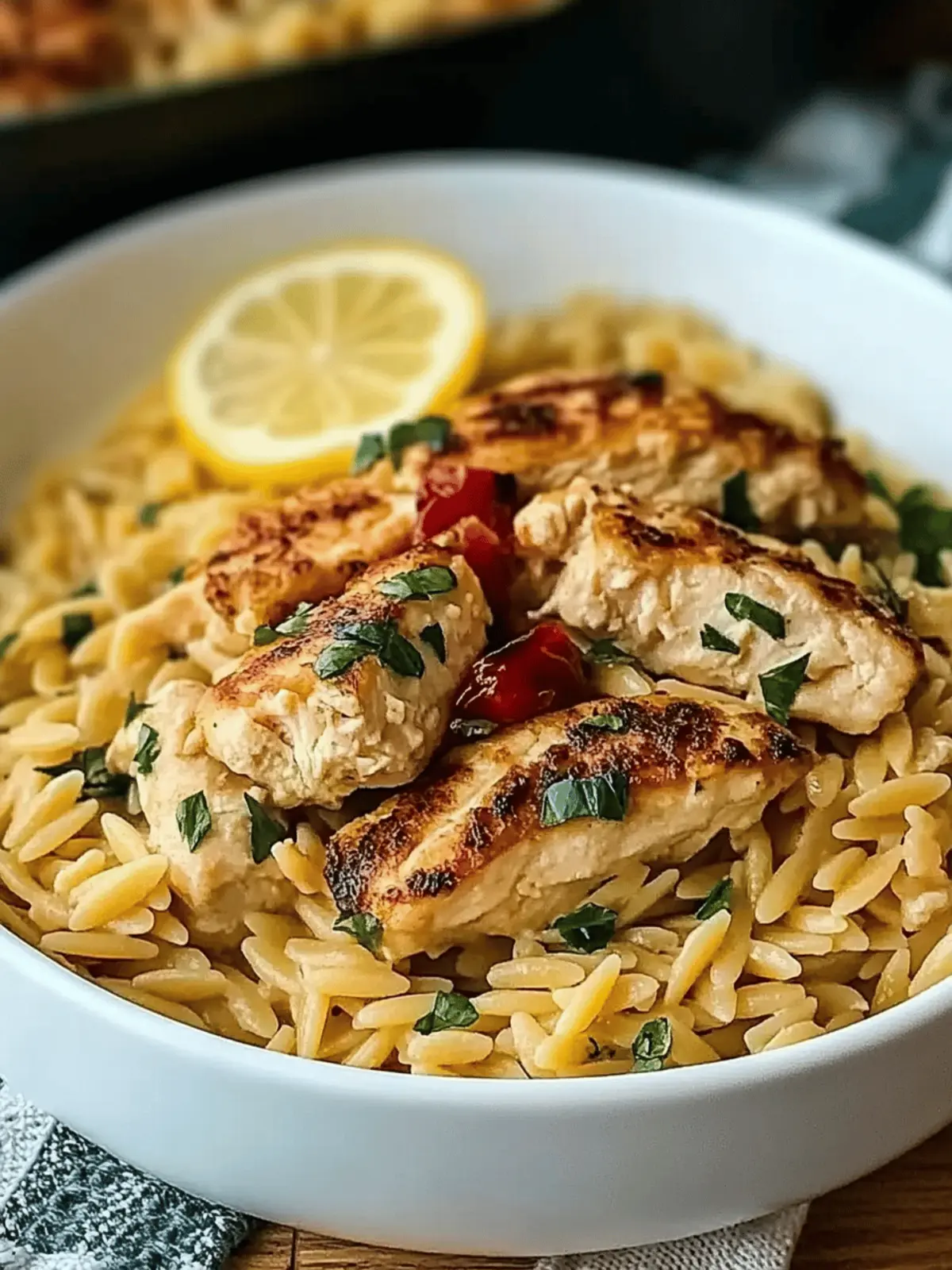 Lemon Chicken Orzo Pasta recipe