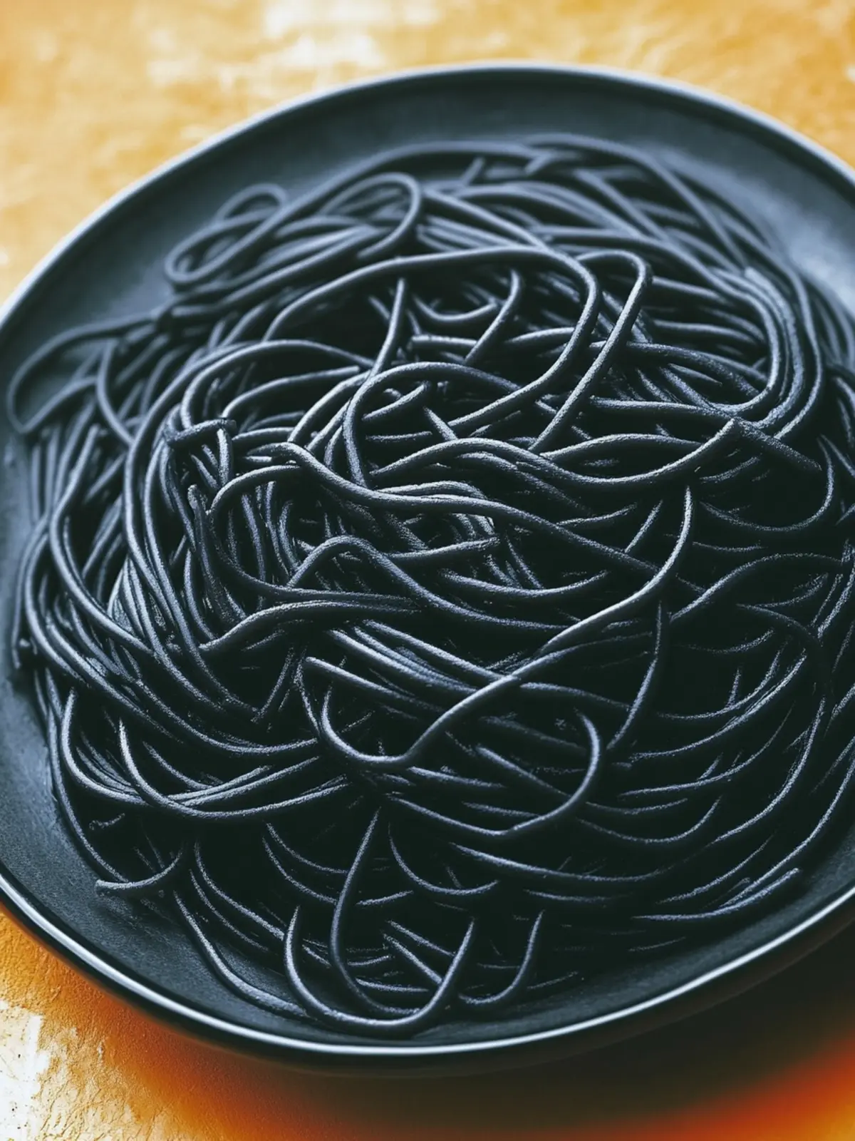 Witches  Hair: Enchanting Black Spaghetti with Garlic Butter