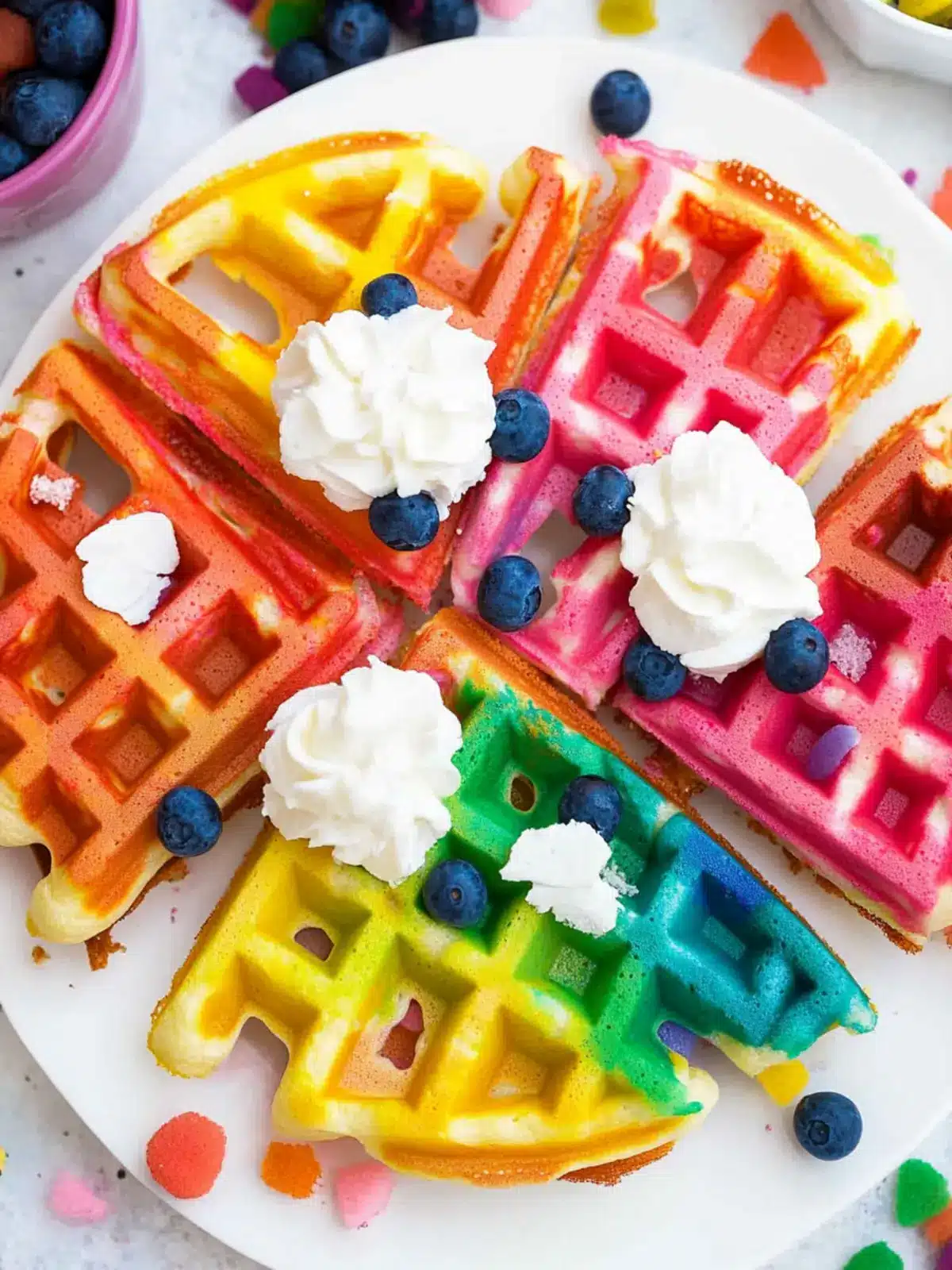 Breakfast Just Got More Magical with Colorful Rainbow Waffles 3 Breakfast Just Got More Magical With Rainbow Waffles!