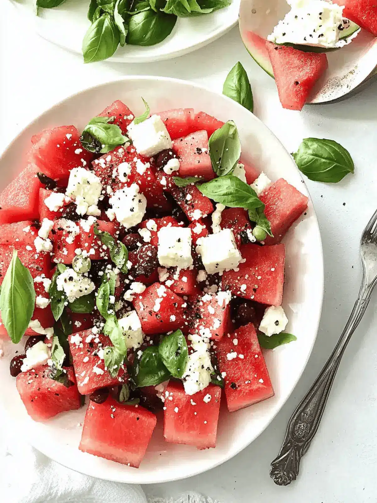 Watermelon Basil Feta Salad