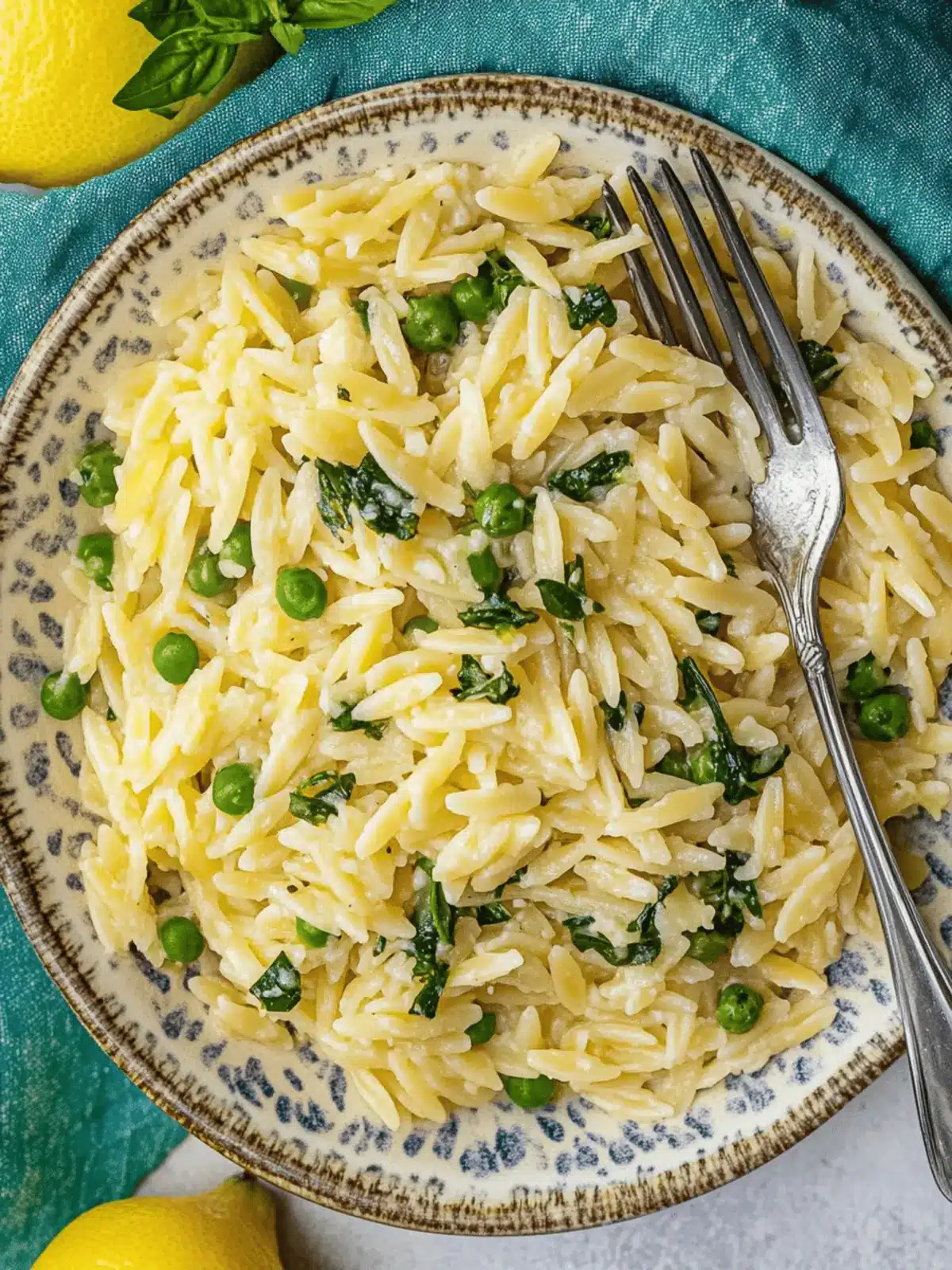 Creamy Lemon Orzo with Spinach: Quick and Zesty Delight 2 Lemon Orzo