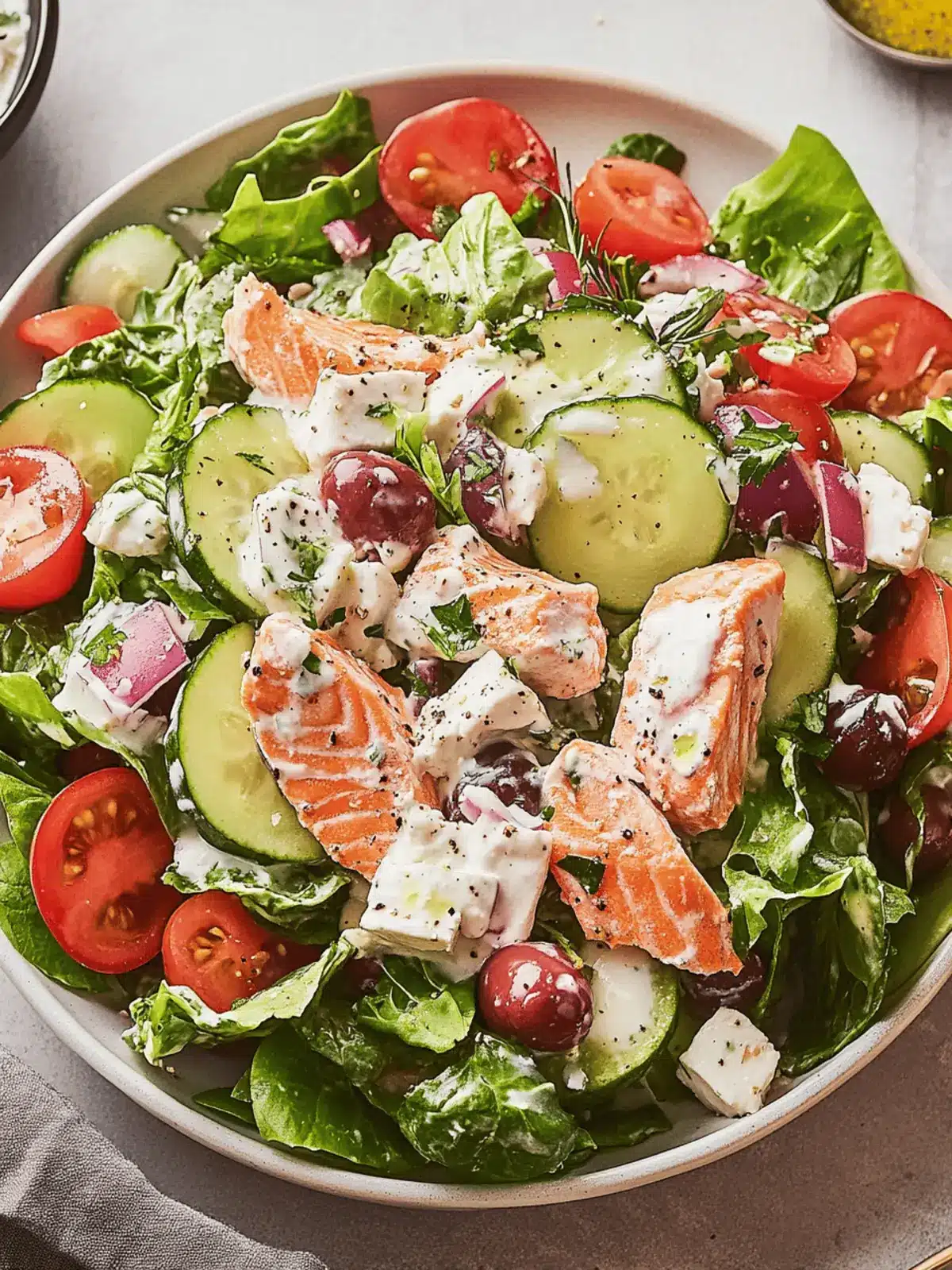 Creamy Greek Salmon Salad for a Hearty Weeknight Delight 2 Creamy Greek Salmon Salad