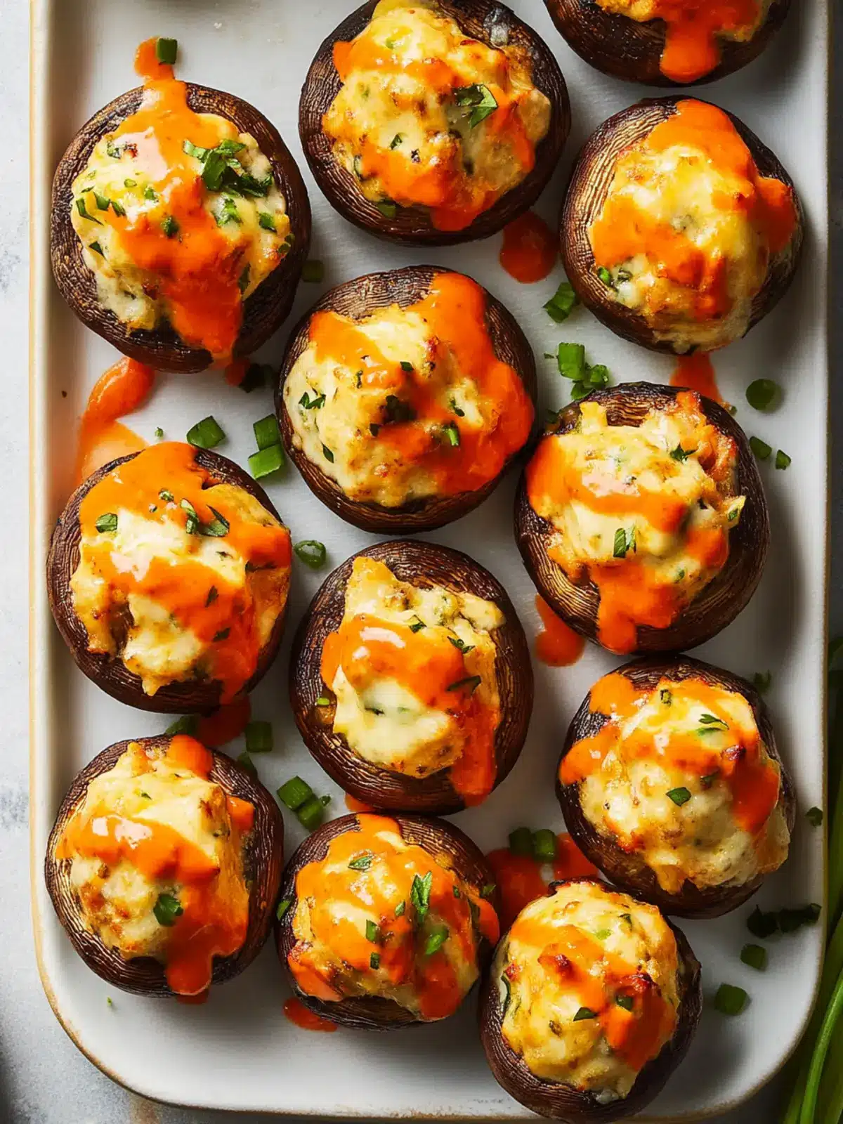 Buffalo-Stuffed Mushrooms