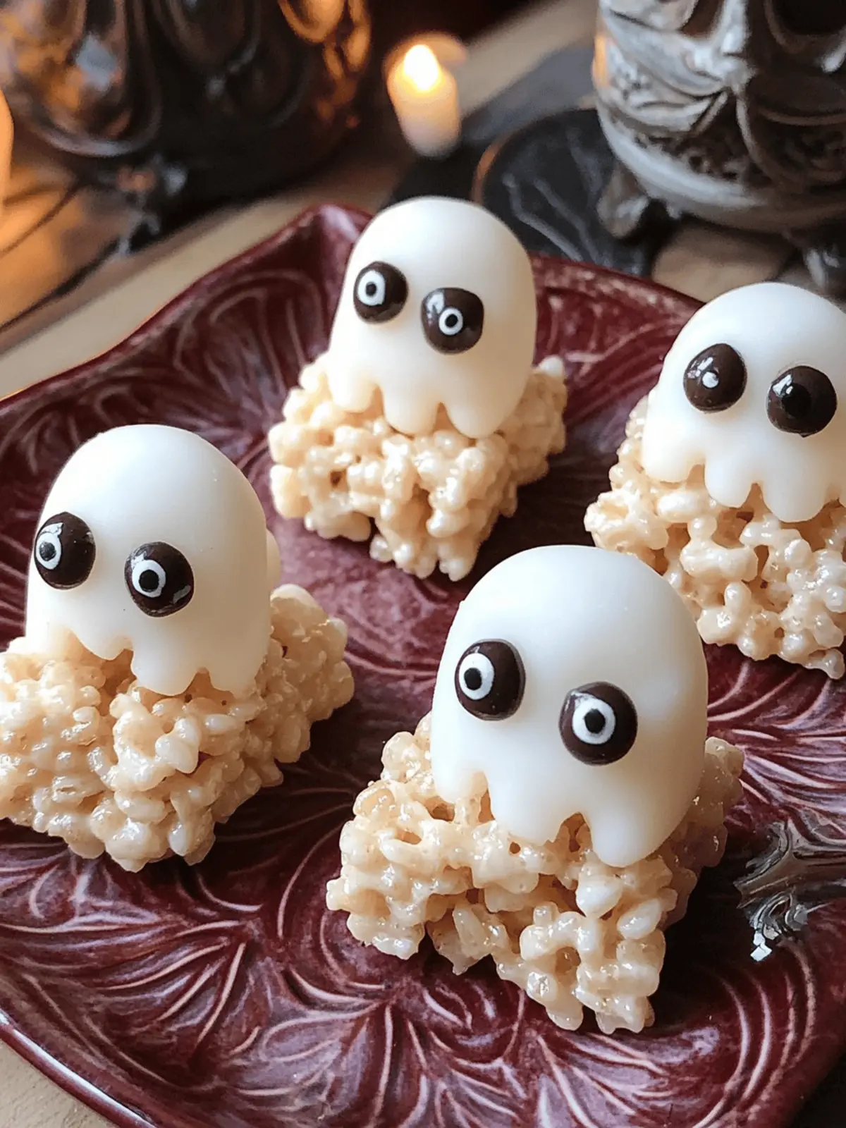 No-Bake Rice Krispie Ghosts