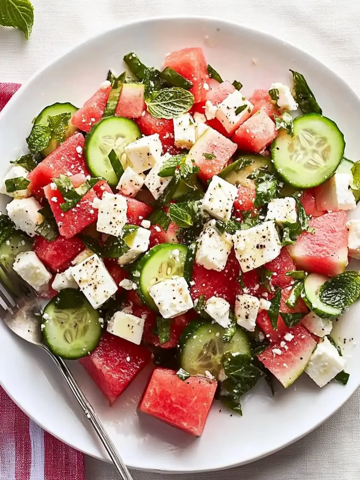 Watermelon, Cucumber & Feta Salad