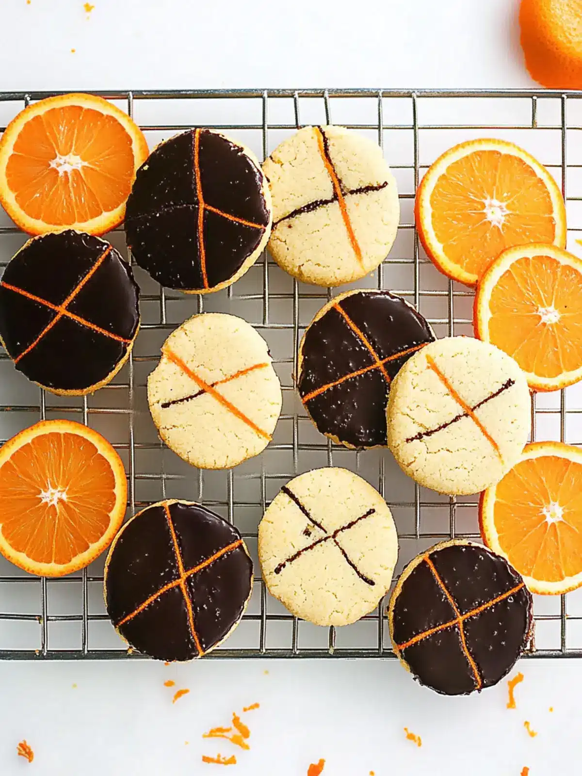 Chocolate Dipped Orange Shortbread Cookies