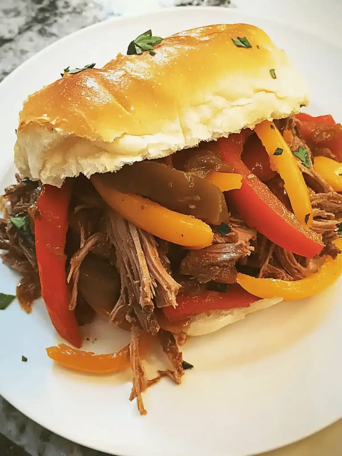 Mouthwatering Slow Cooker Italian Chuck Roast with Peppers 3 Slow Cooker Italian Chuck Roast with Peppers and Onions